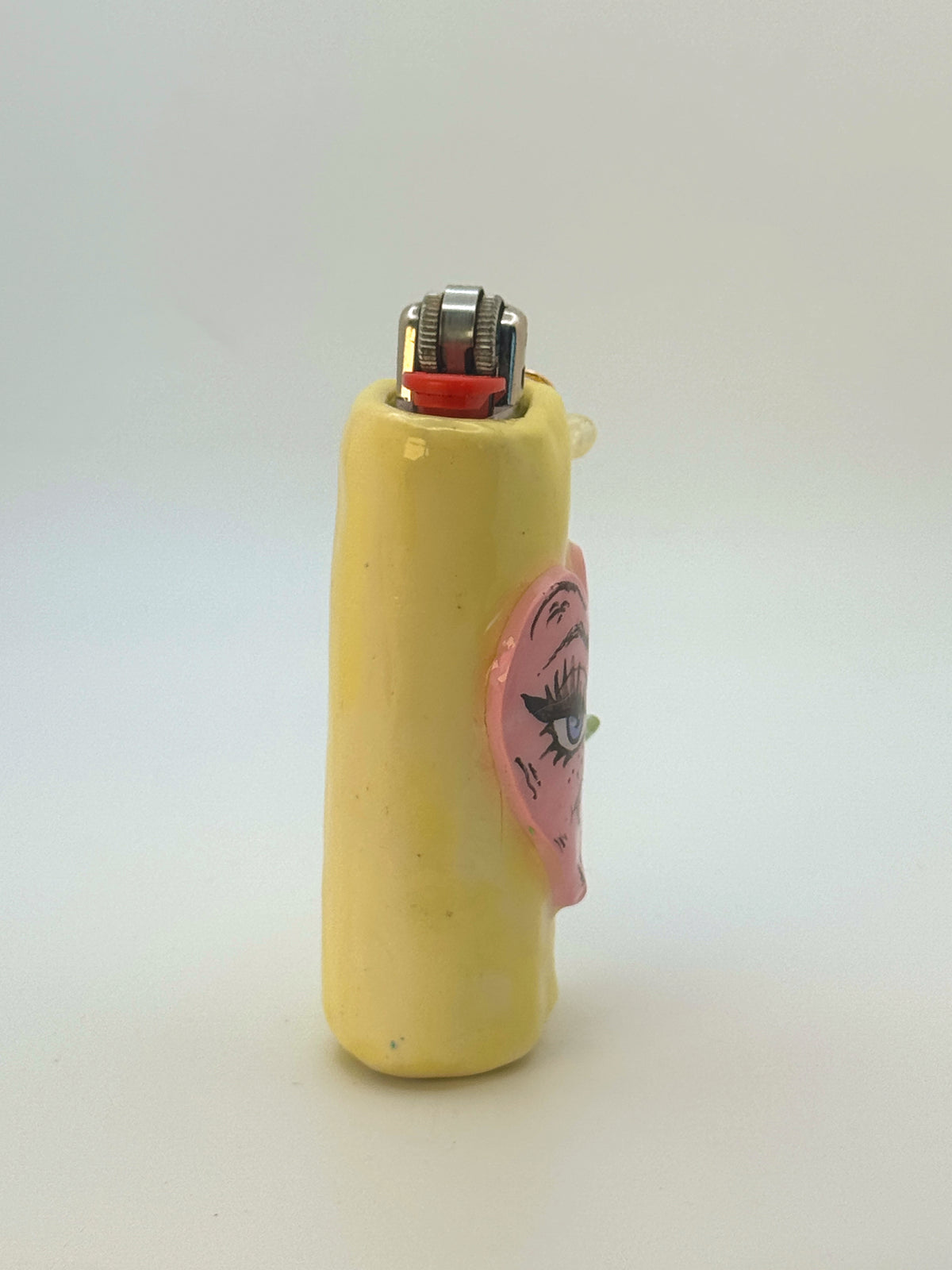 Heart Face Case with charm| Fits Standard Bic | Handmade Polymer Clay Art