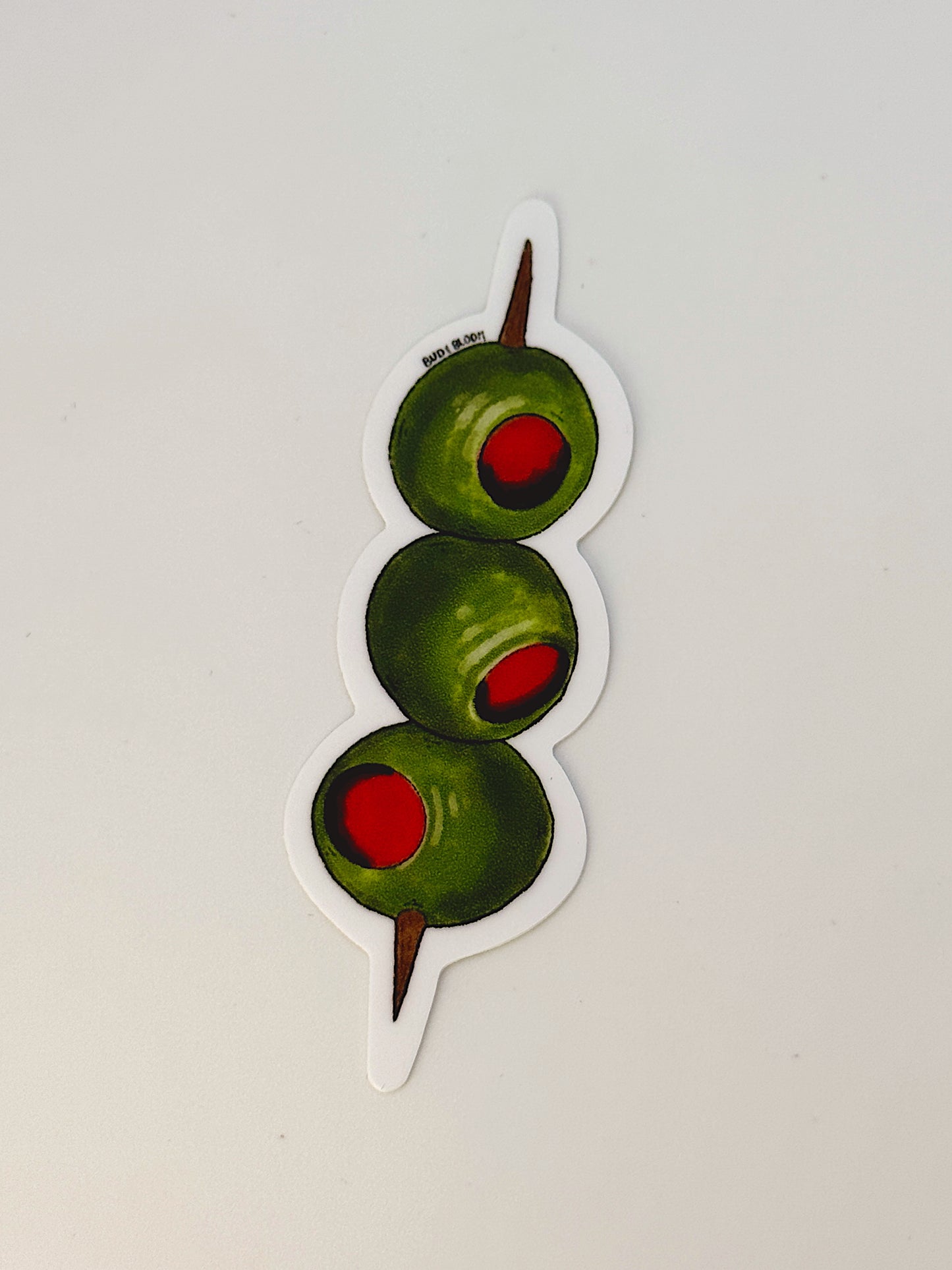 Olive Skewer Sticker | Martini Olive Vinyl Sticker | Cocktail Garnish Bar Aesthetic Decal