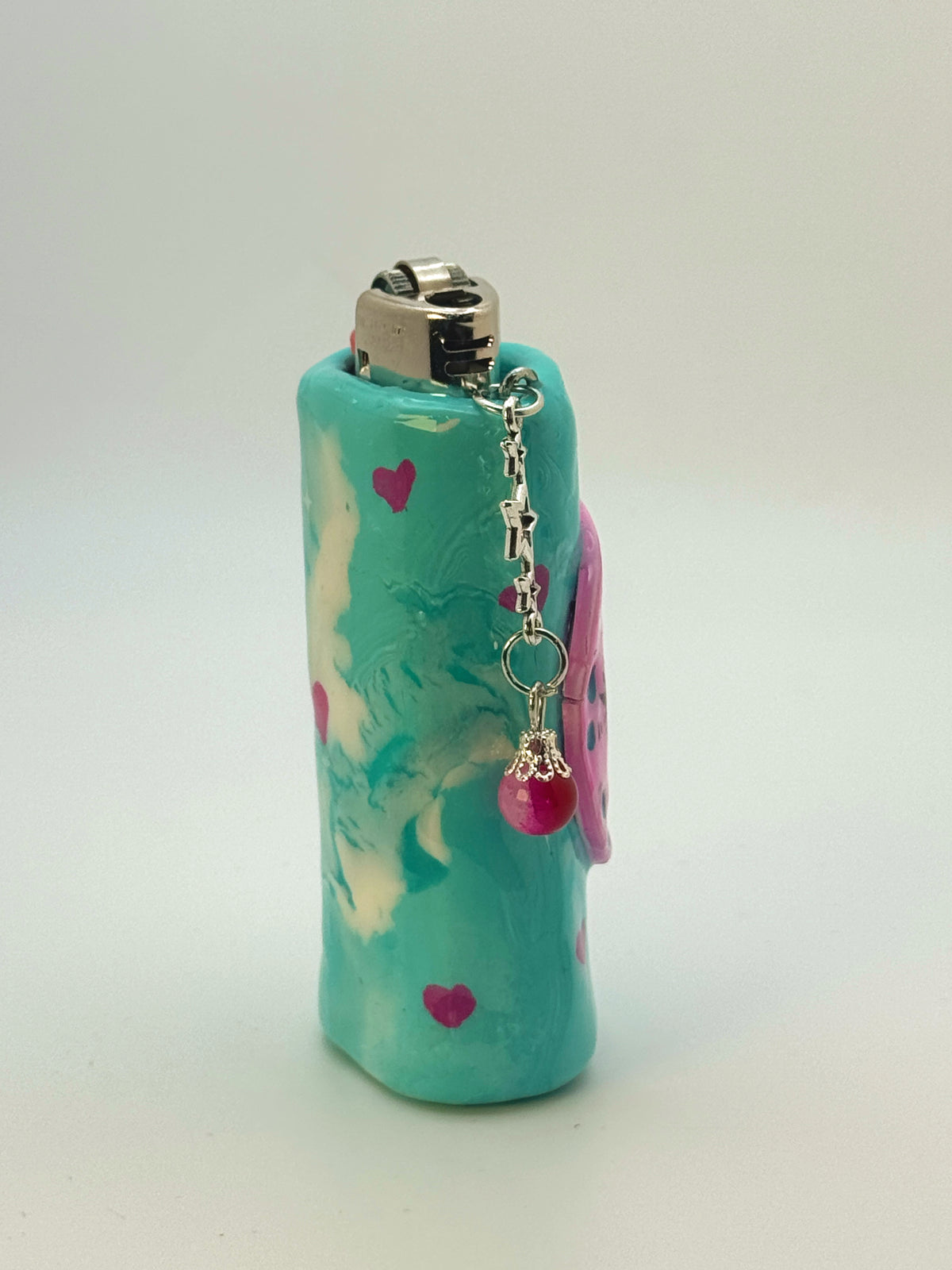 Celestial Moon Case with charm| Fits Standard Bic | Handmade Polymer Clay Art