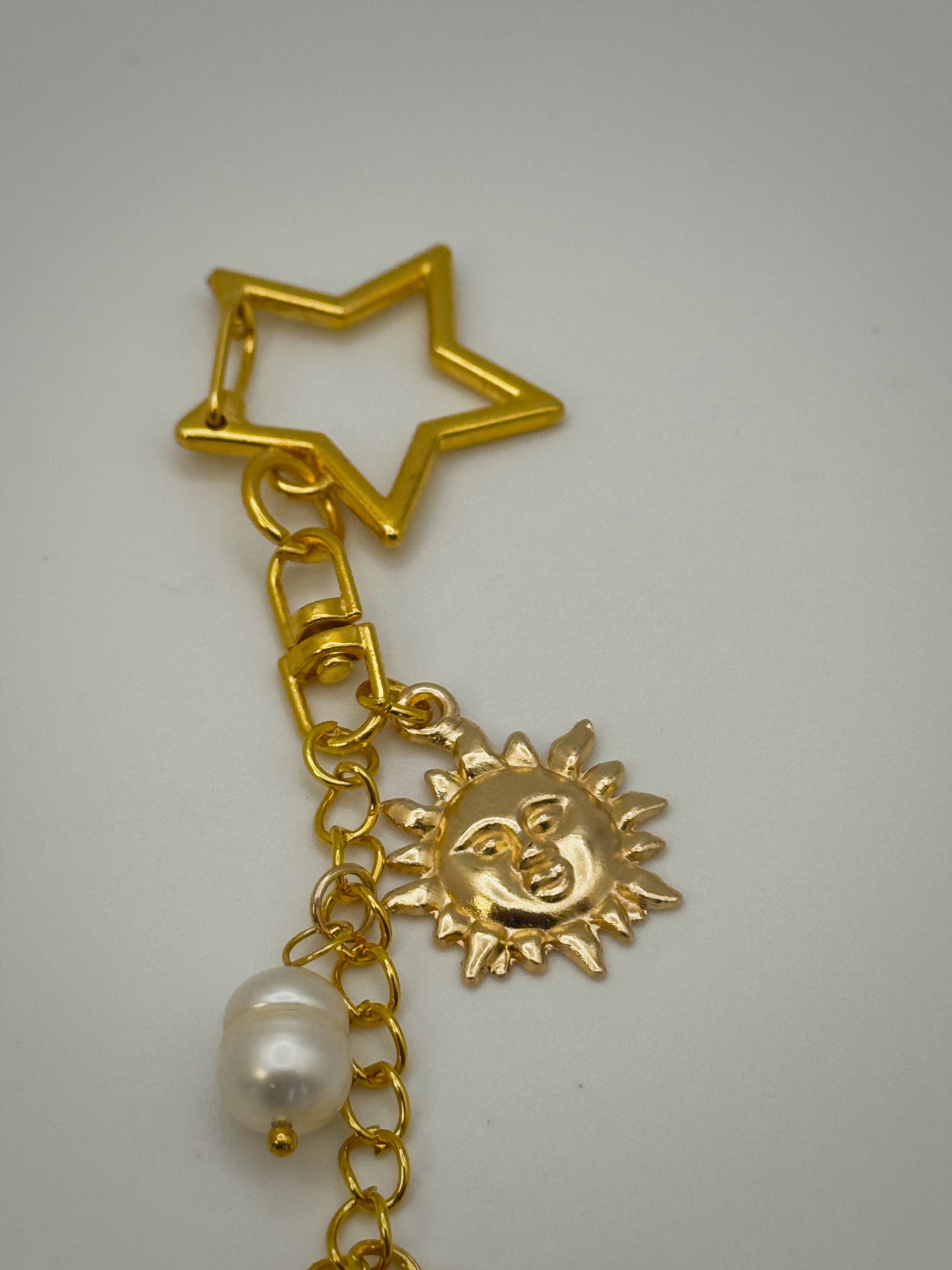 Gold Celestial Bag Charm | Handmade Key Chain