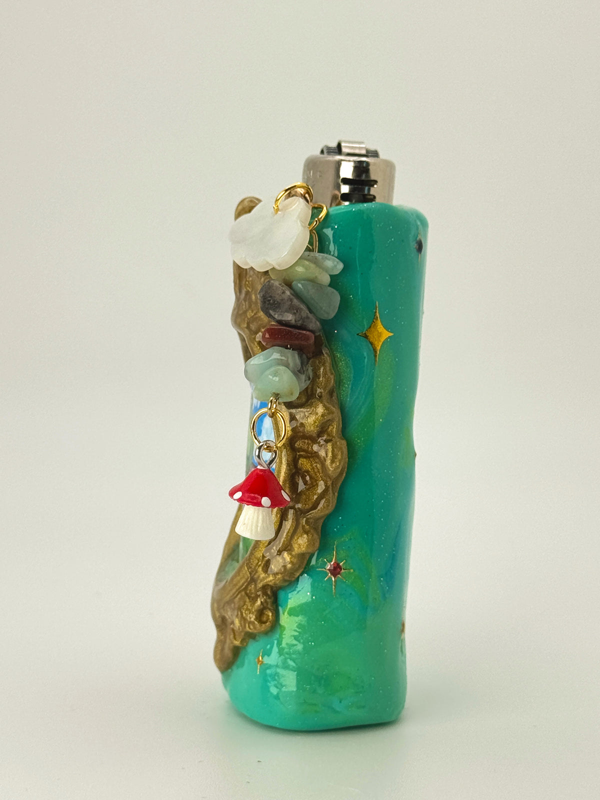 Rip It Frog Lighter Case with charm| Fits Standard Bic | Handmade Polymer Clay Art