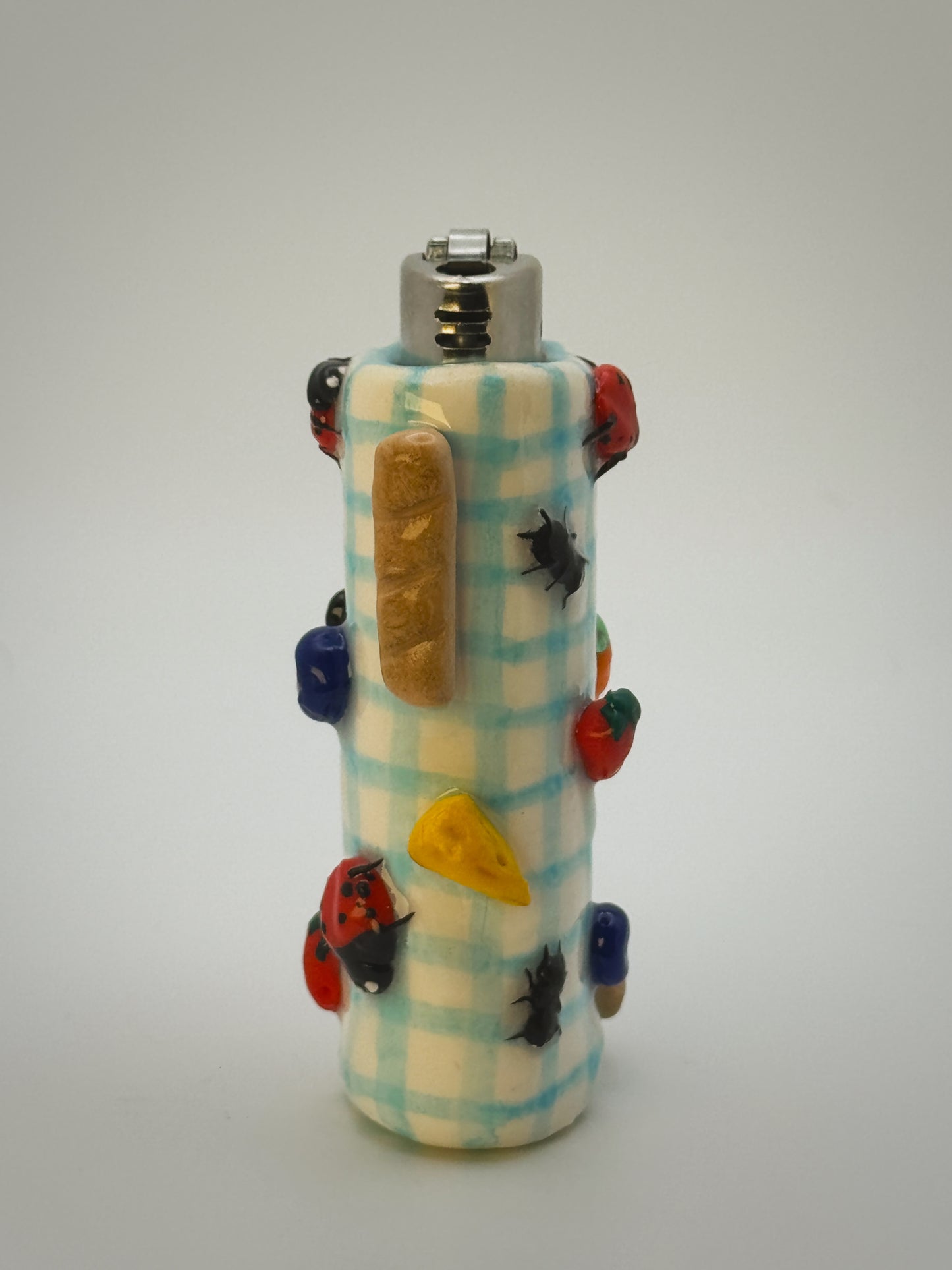 Picnic Lighter Case| Fits Standard Bic | Handmade Polymer Clay Art