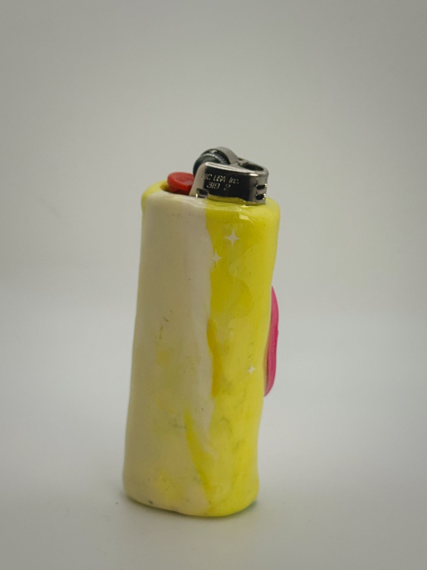 Funky Lil Moon Lighter Case| Fits Standard Bic | Handmade Polymer Clay Art
