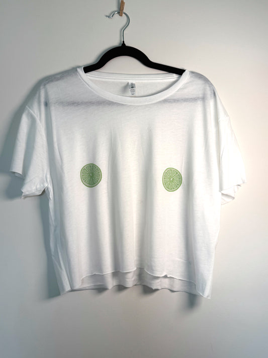 Squeeze These Cropped Tee | Graphic Crop Top (LIME SLICE)