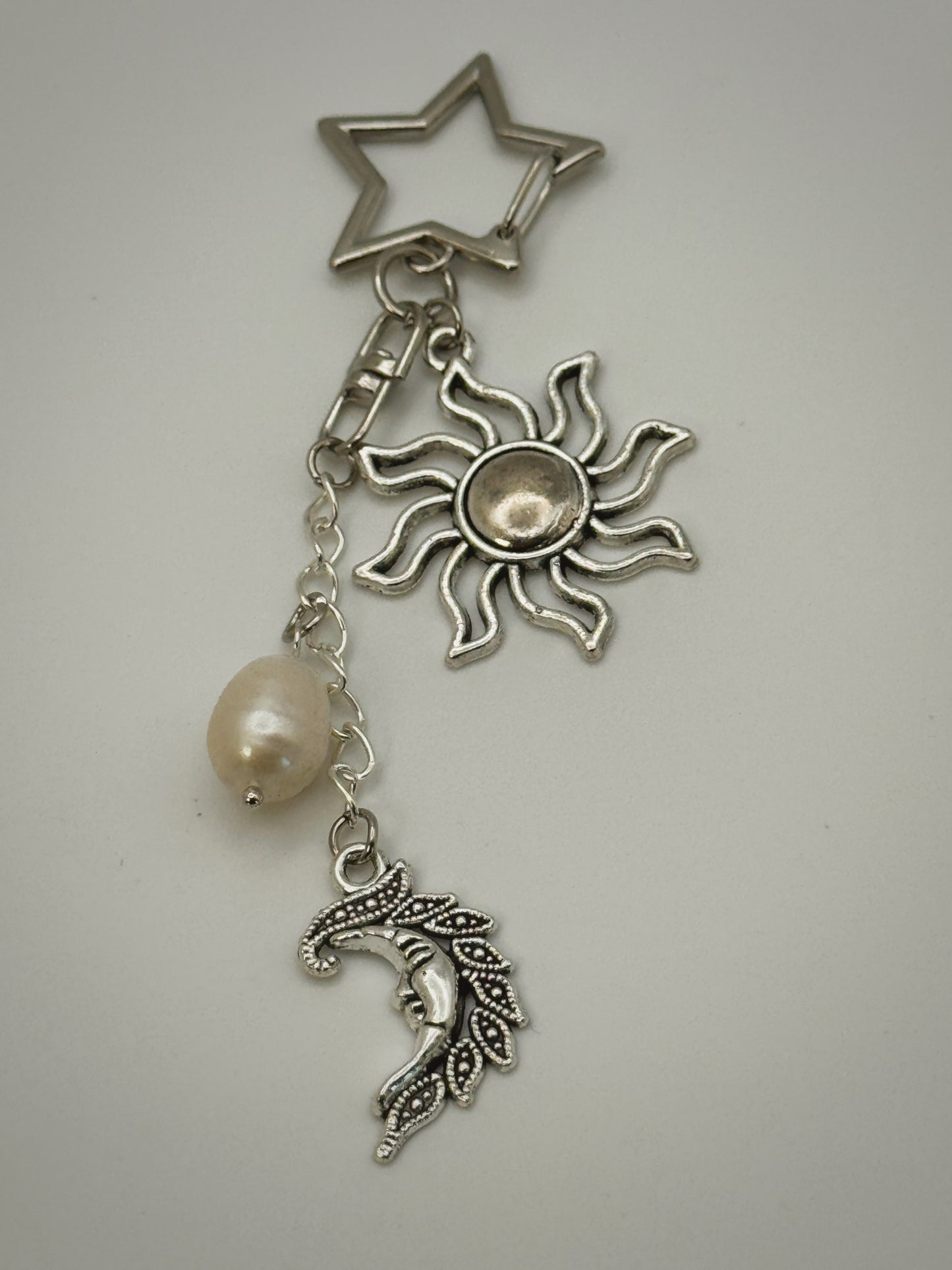 Silver Celestial Bag Charm | Handmade Key Chain