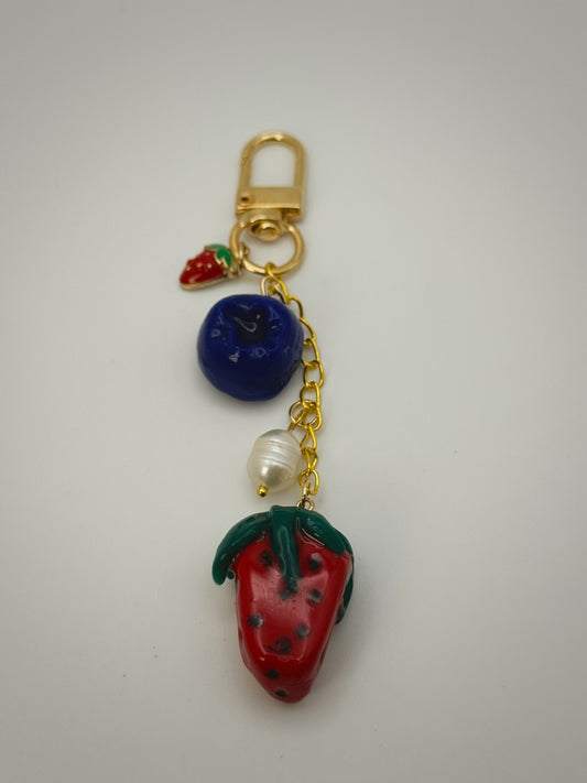 Mixed Berries Bag Charm | Handmade Polymer Clay Key Chain
