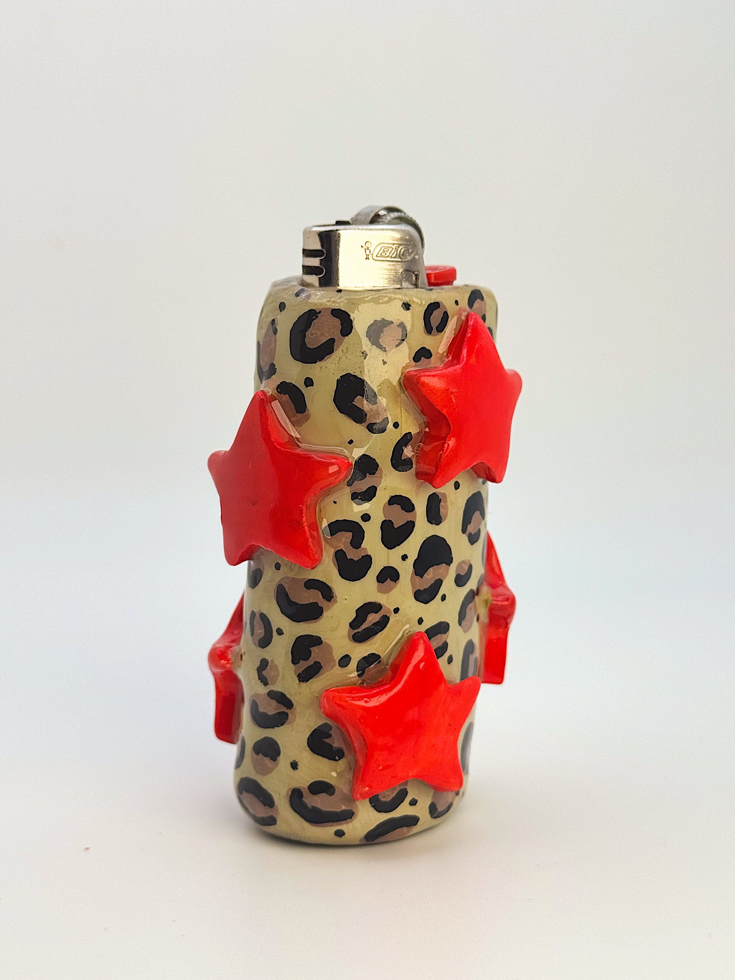 Leopard Star Power – Hand-Sculpted Lighter Case