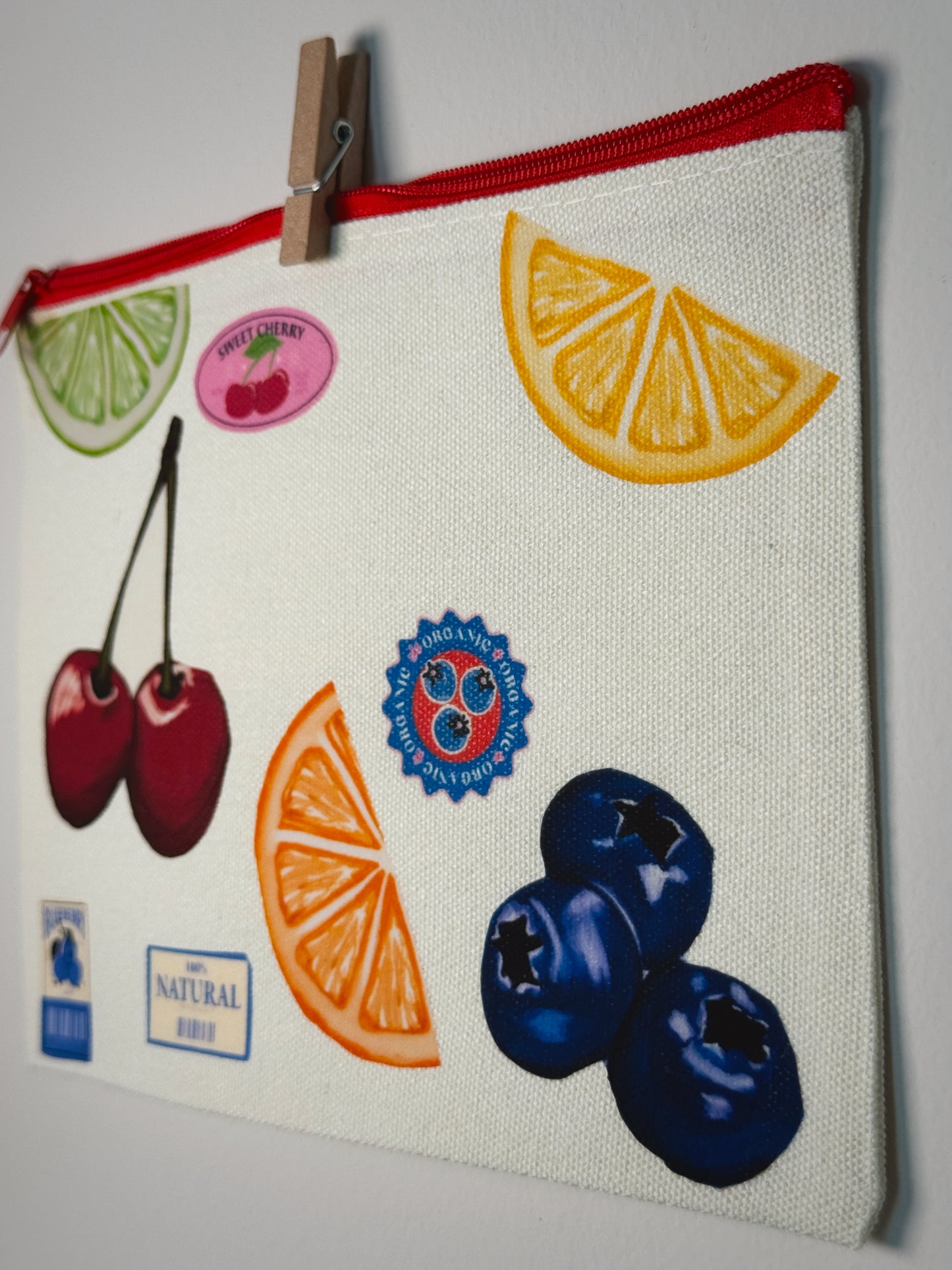 Fresh Fruit Hand-Pressed Bag | 8 x 6 Natural Cotton
