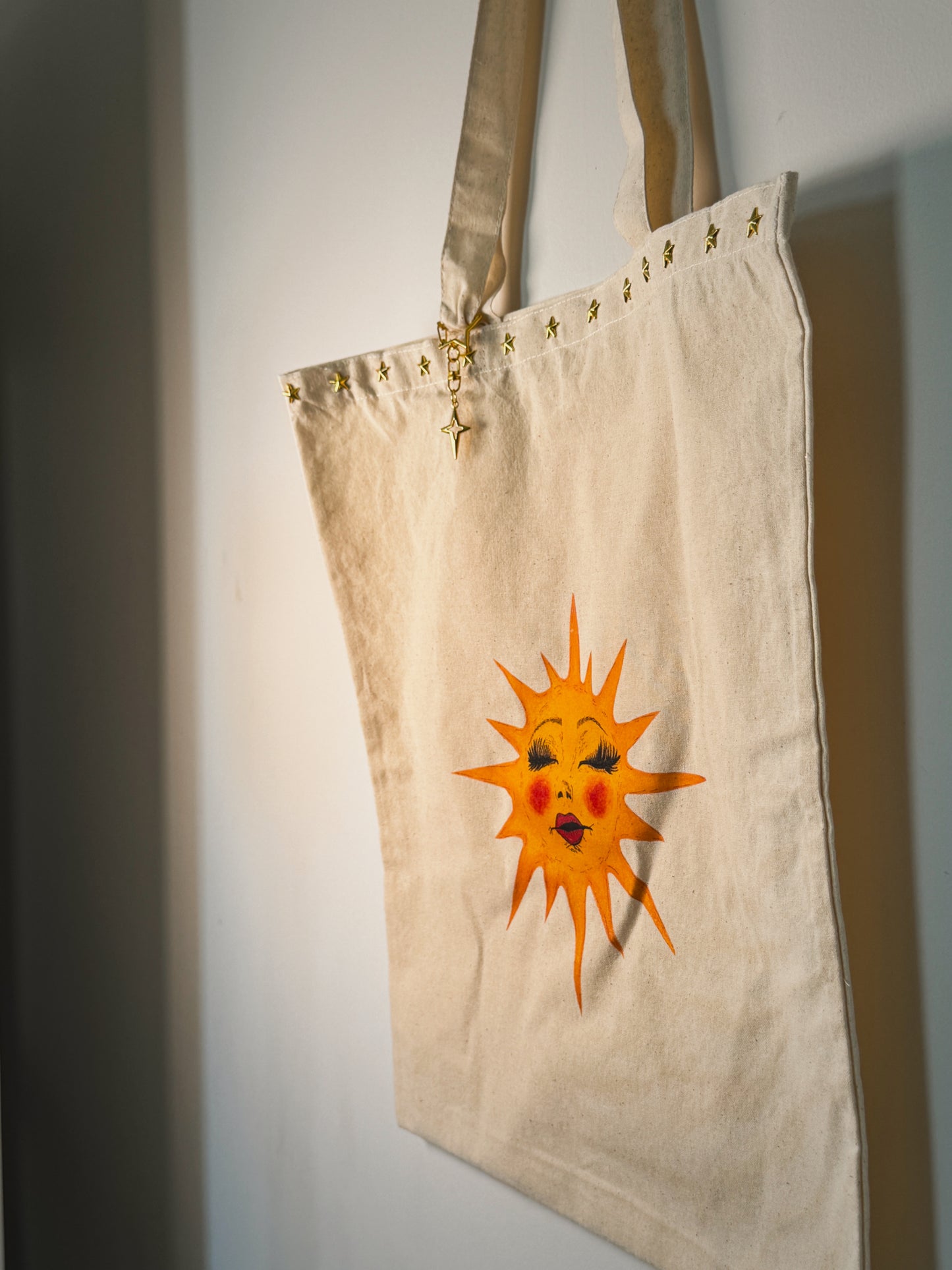 Miss Sunny Hand-Pressed Tote Bag | 15x16 Natural Cotton — Luxe