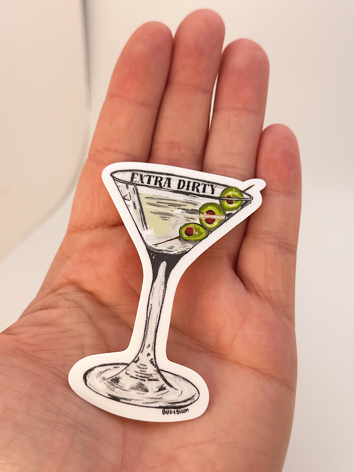 Extra Dirty Martini Sticker | Olive Martini Vinyl Sticker | Cocktail Aesthetic Decal