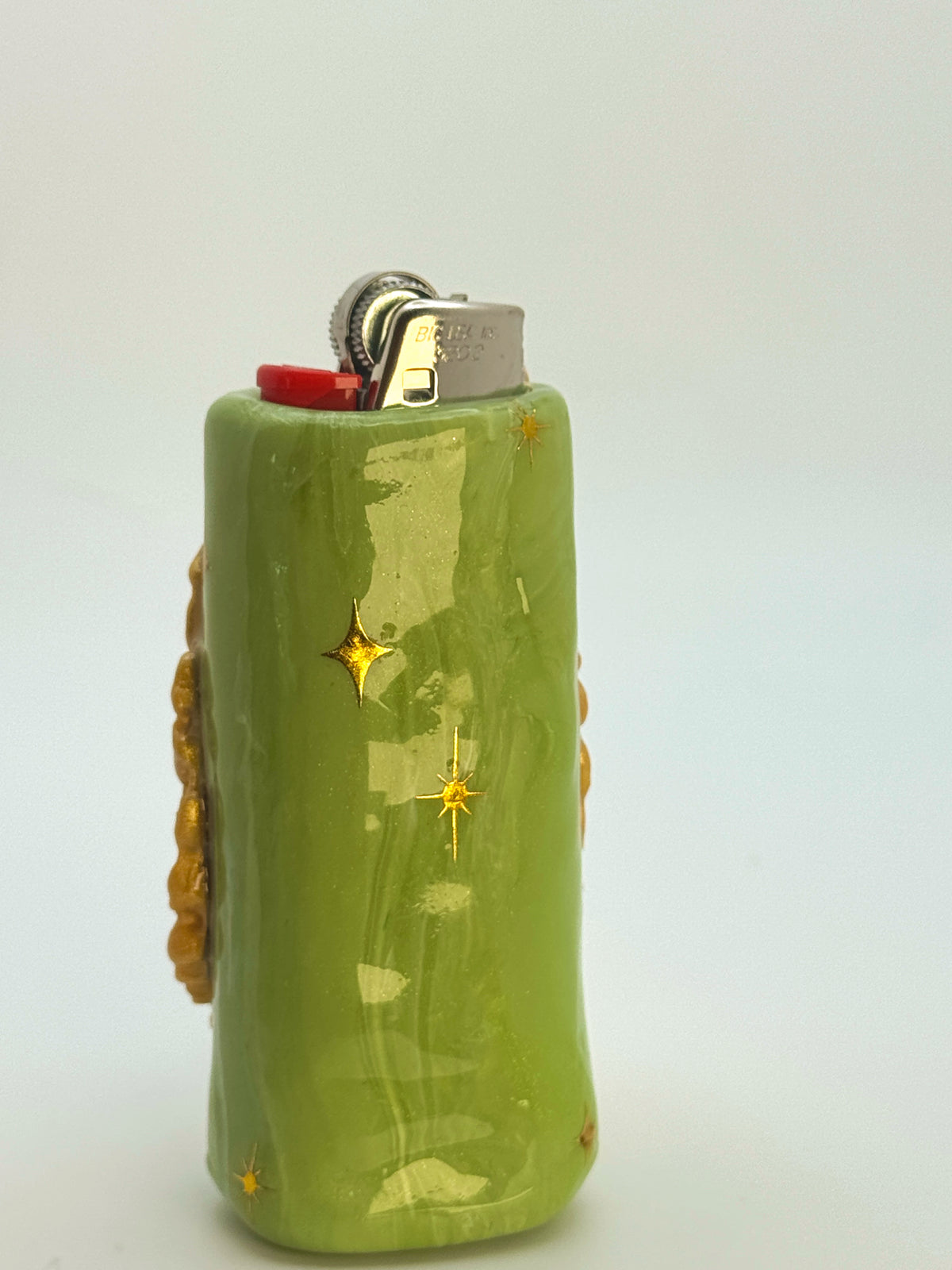 Vintage Frame Rip It Frog Case with charm| Fits Standard Bic | Handmade Polymer Clay Art