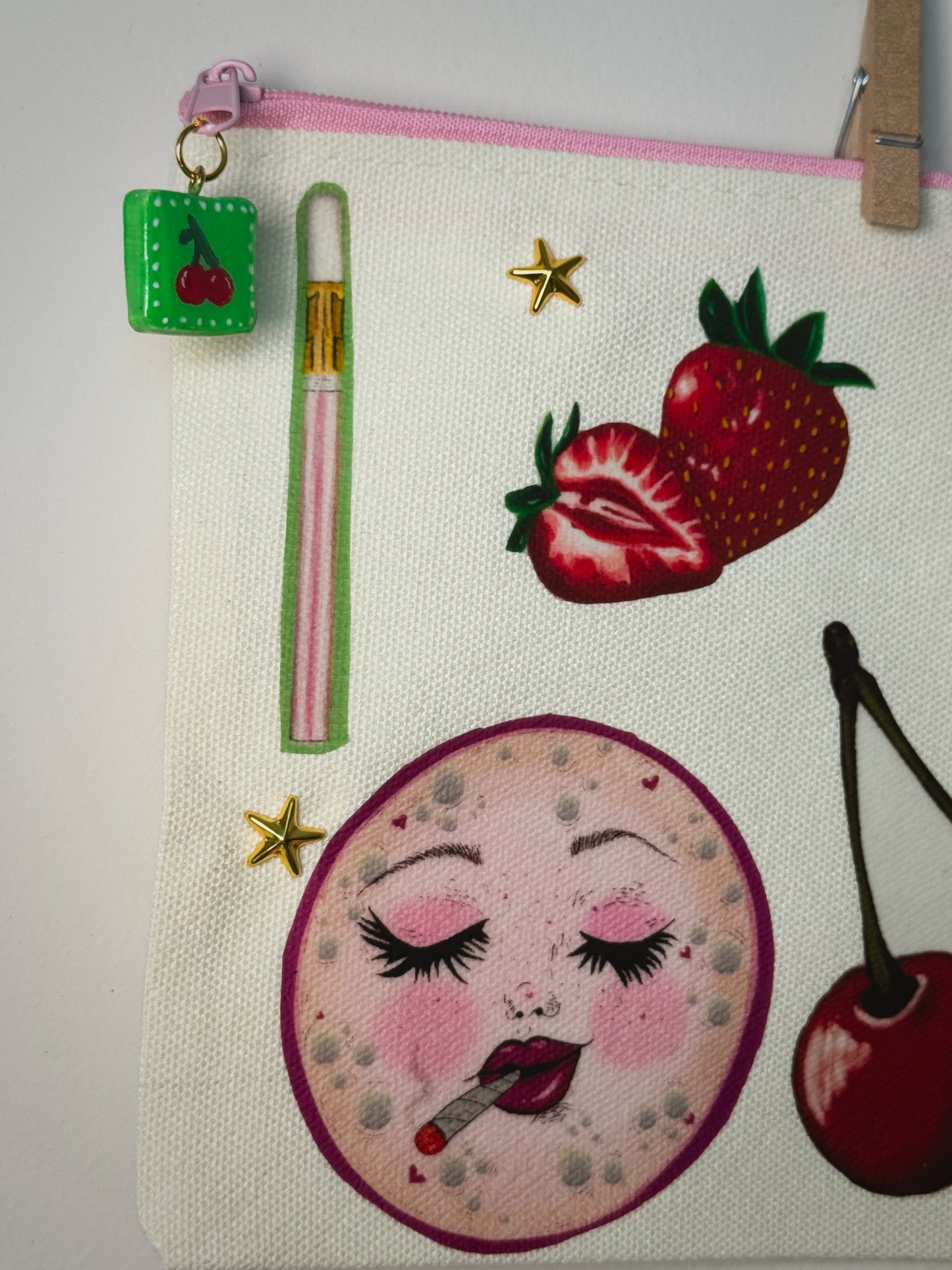 Stoner Girl Hand-Pressed Bag | 8 x 6 Natural Cotton | Luxe