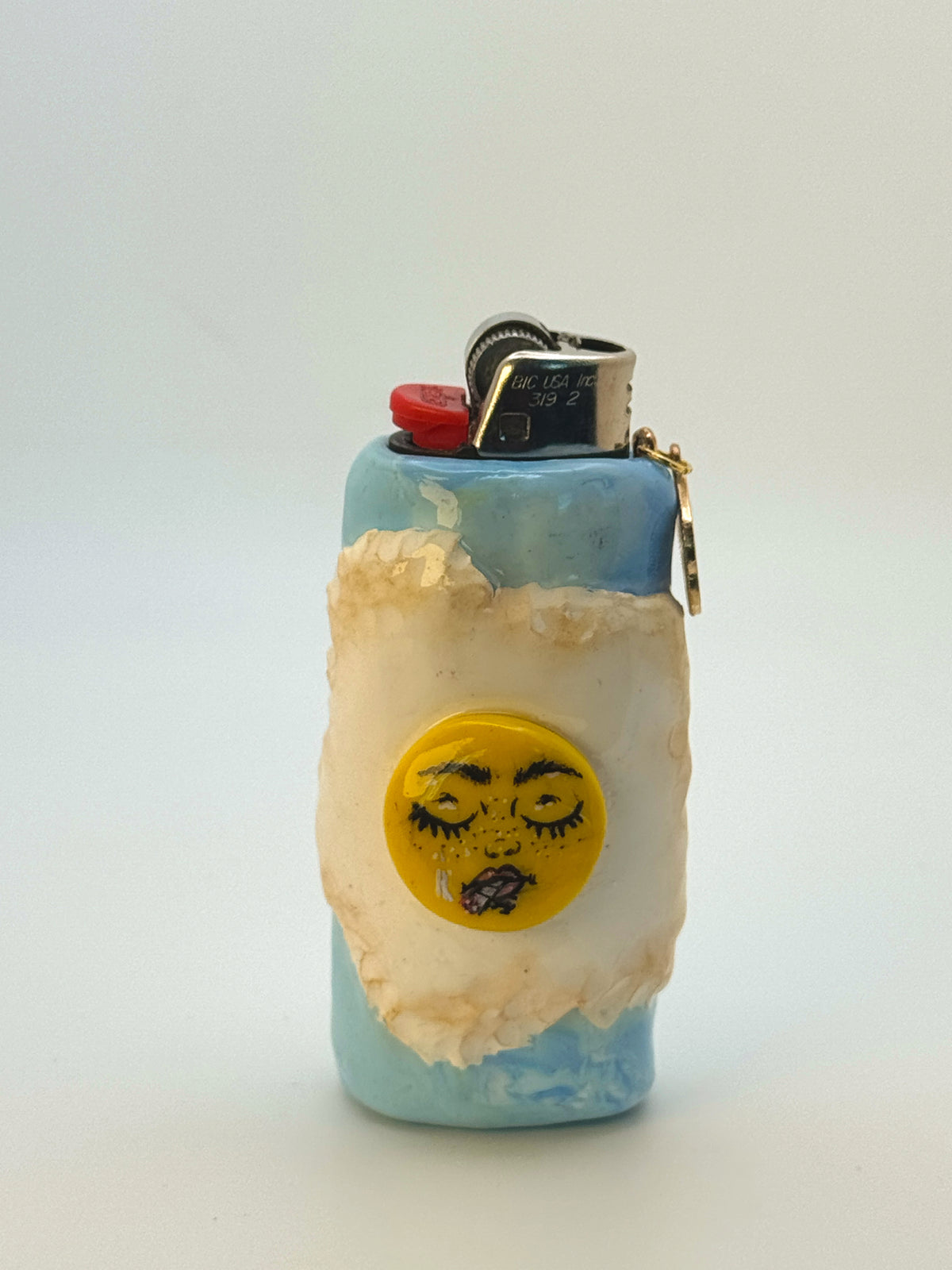 Double Fries Egg Case with charm| Fits Standard Bic | Handmade Polymer Clay Art