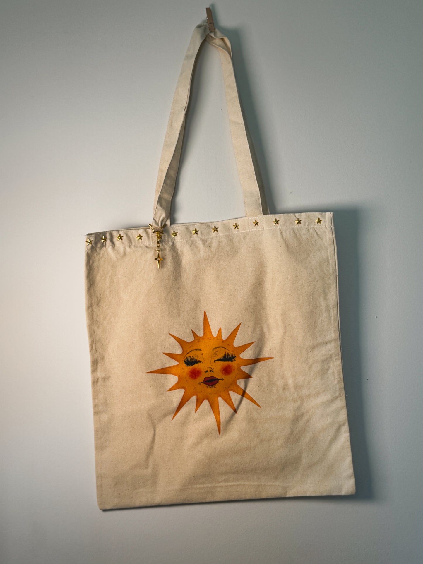Miss Sunny Hand-Pressed Tote Bag | 15x16 Natural Cotton — Luxe