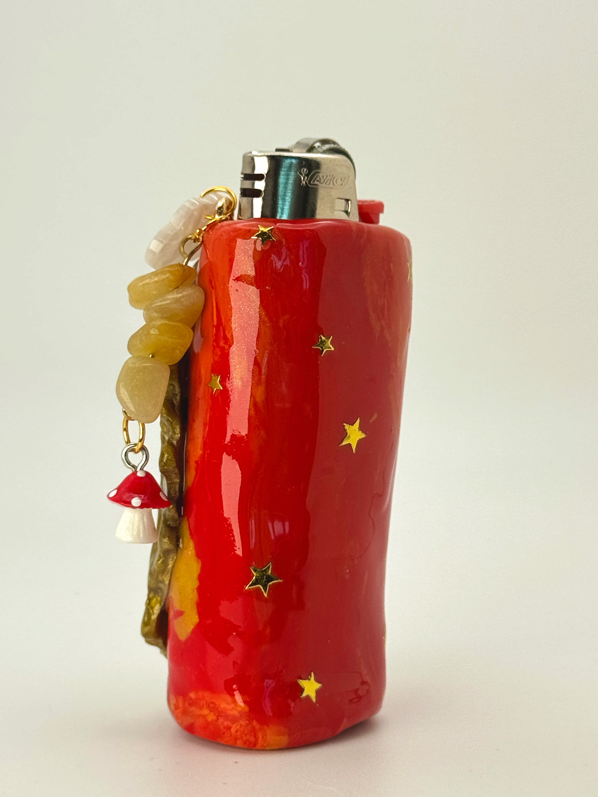 Rip It Frog Lighter Case with charm| Fits Standard Bic | Handmade Polymer Clay Art