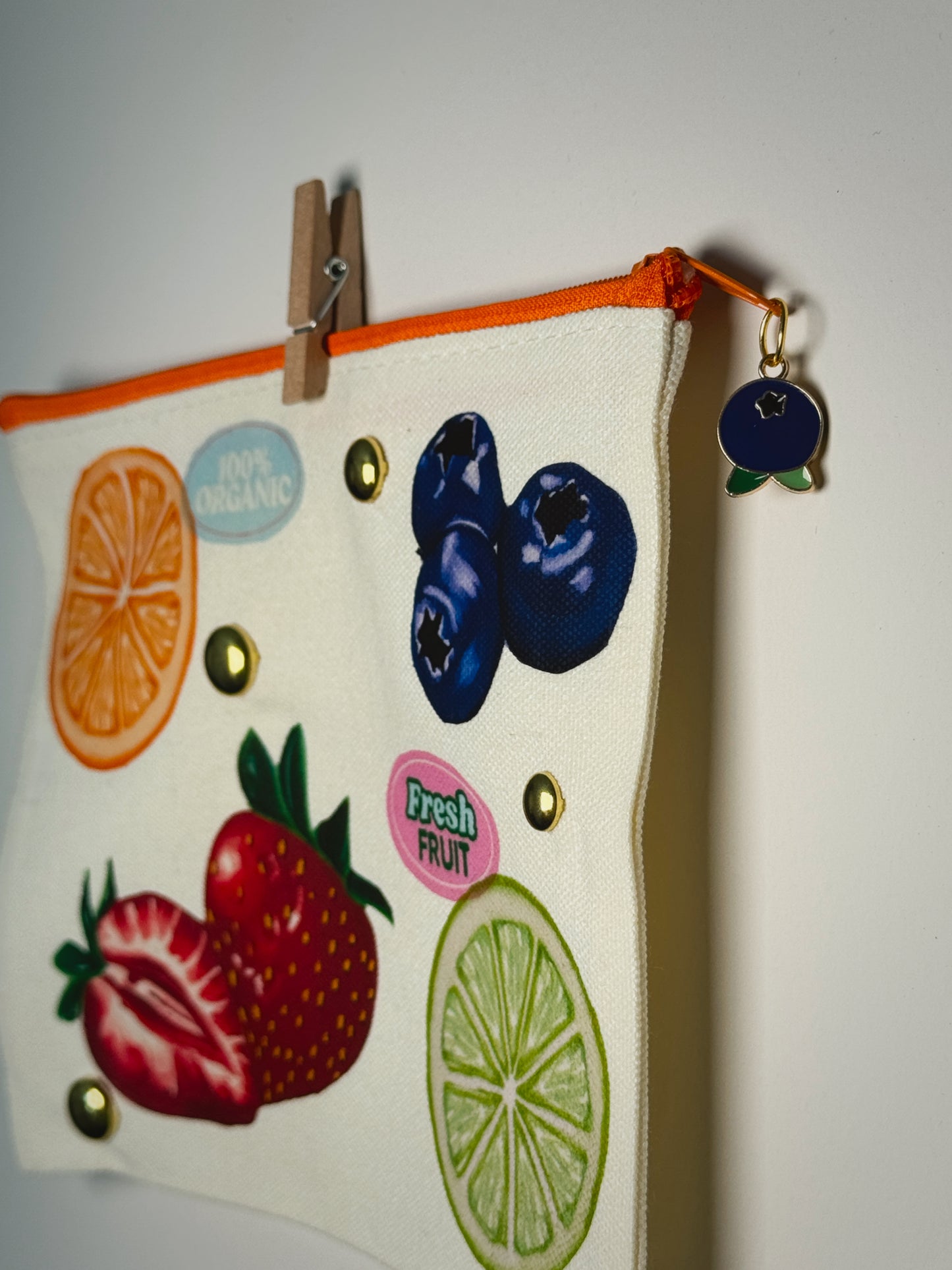 Fresh Fruit Hand-Pressed Bag | 8 x 6 Natural Cotton | Luxe