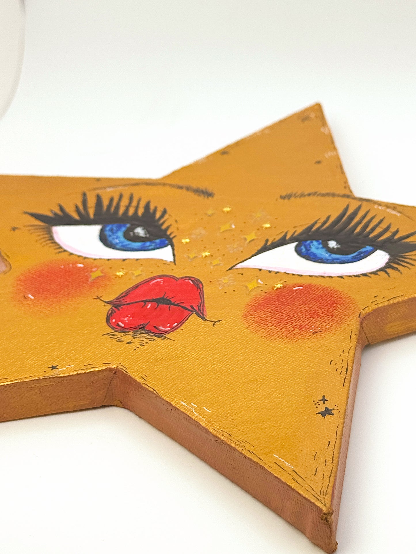 Celestial Star Babe – Hand-Painted 10” Wall Art