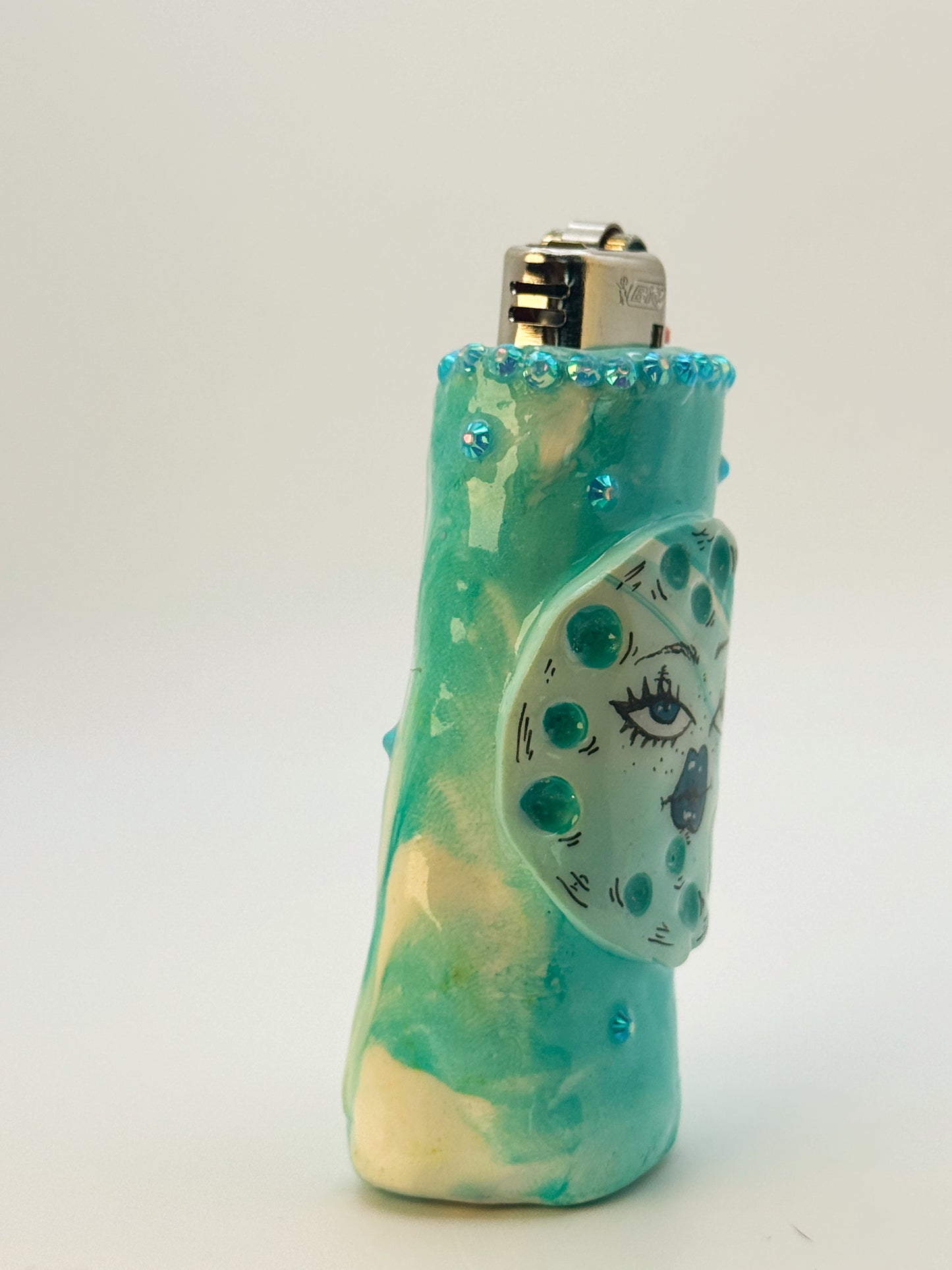 Sassy Moon Lighter Case| Fits Standard Bic | Handmade Polymer Clay Art