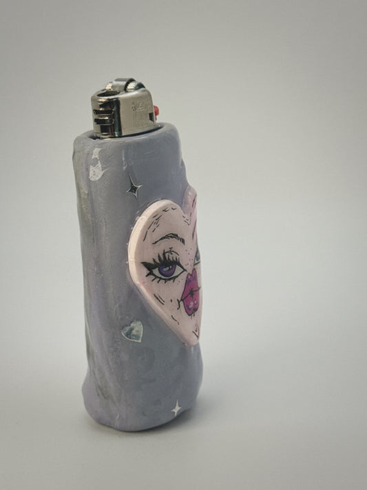 Sassy Heart Lighter Case| Fits Standard Bic | Handmade Polymer Clay Art
