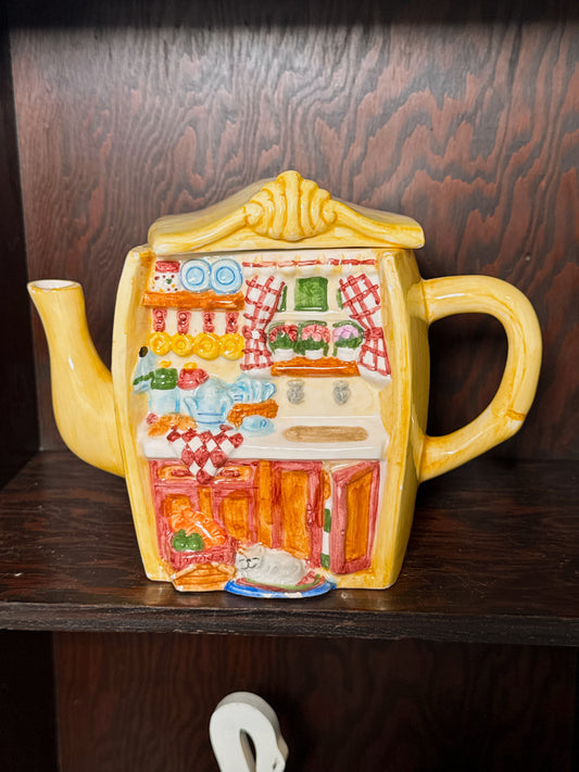 Vintage Cottage Kitchen Teapot | 3D Kitchen Scene | Kitsch Decor
