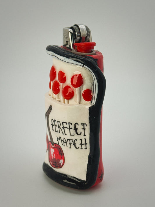 Perfect Match Matchbox Lighter Case| Fits Standard Bic | Handmade Polymer Clay Art