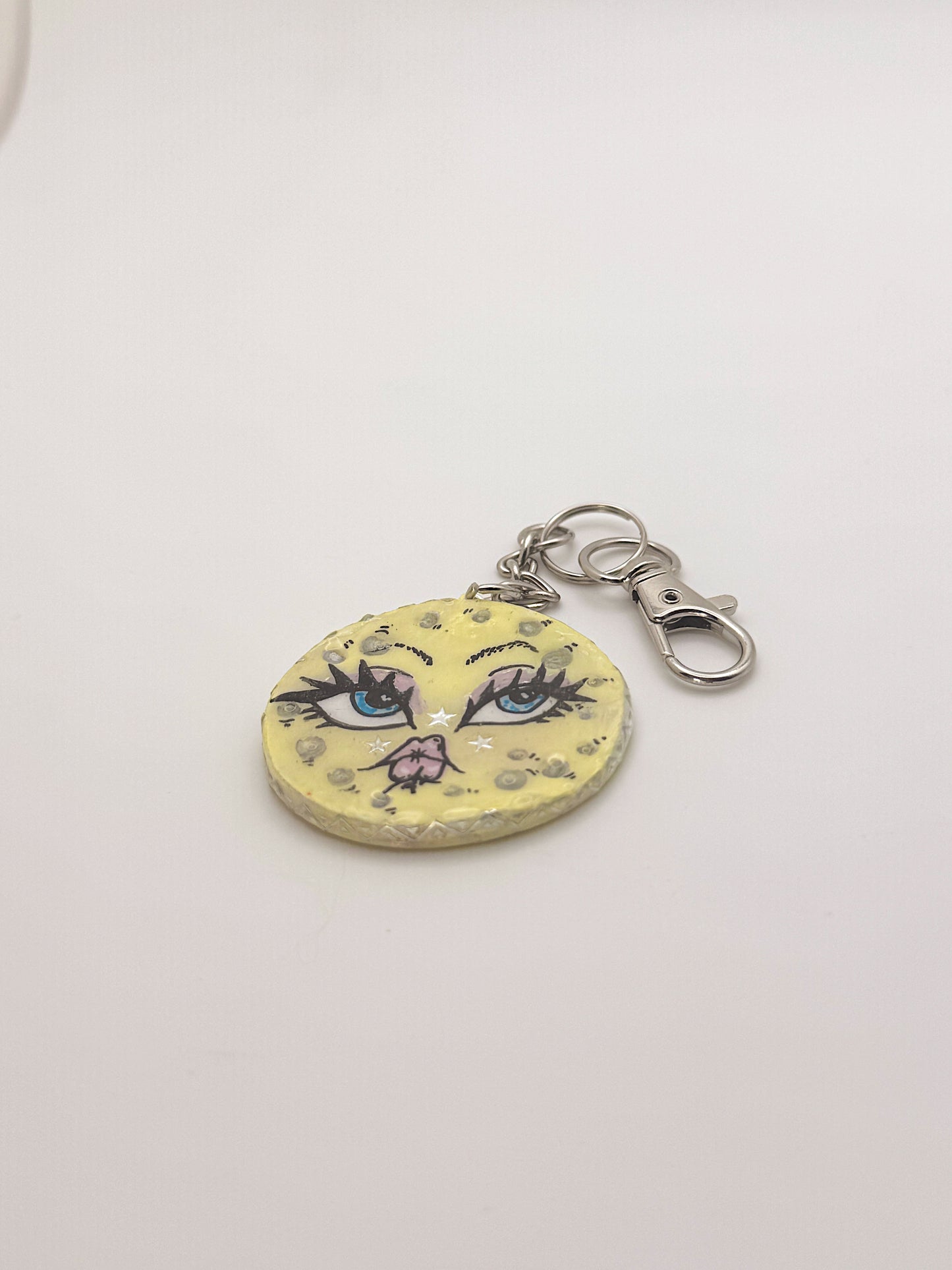 Mini Moon Keychain in – Cute Hand-Made Clay Charm