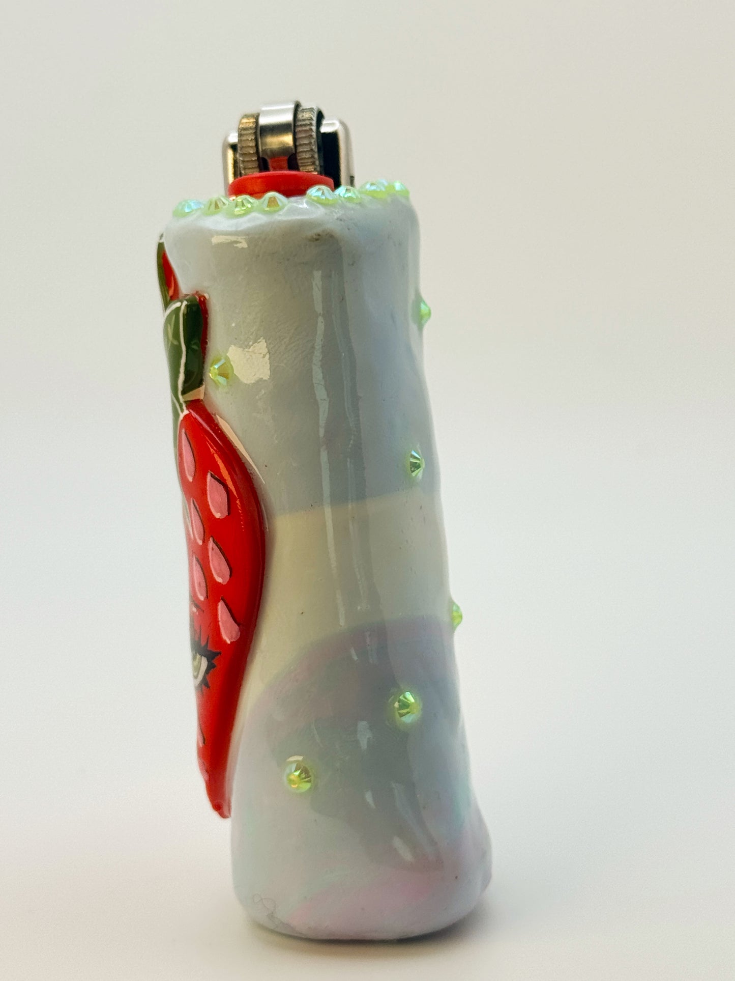 Sassy Strawberry Lighter Case| Fits Standard Bic | Handmade Polymer Clay Art