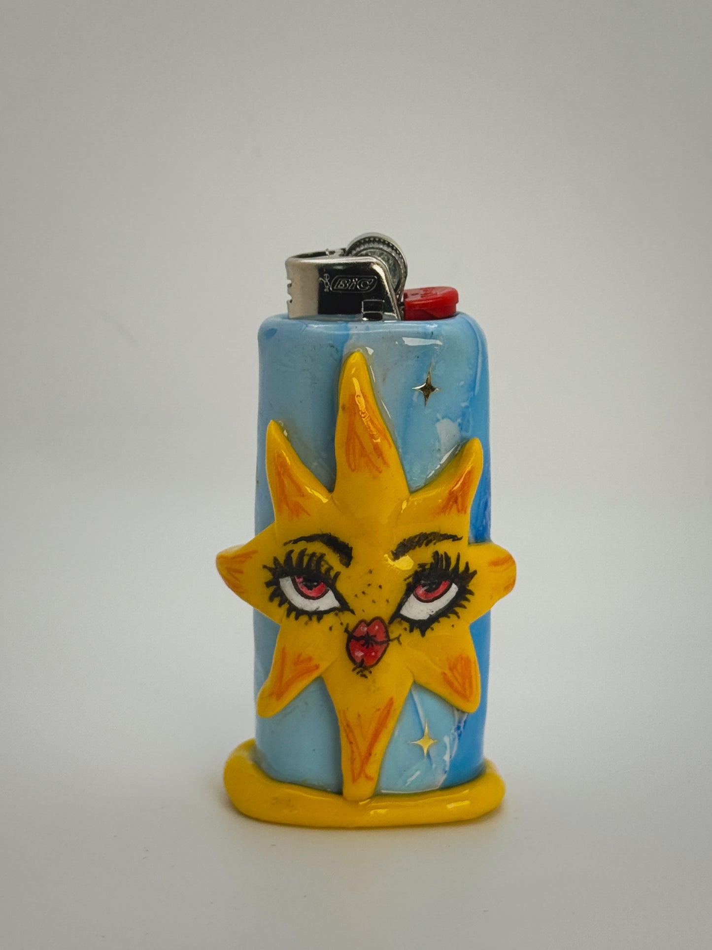 Sunny Girly Lighter Case| Fits Standard Bic | Handmade Polymer Clay Art