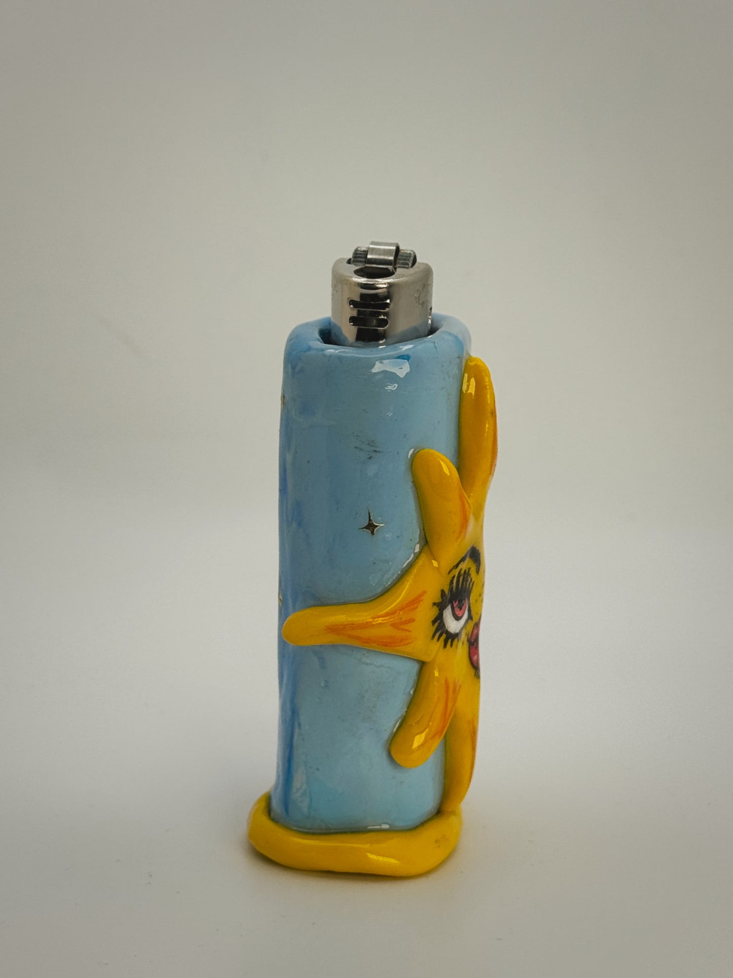 Sunny Girly Lighter Case| Fits Standard Bic | Handmade Polymer Clay Art