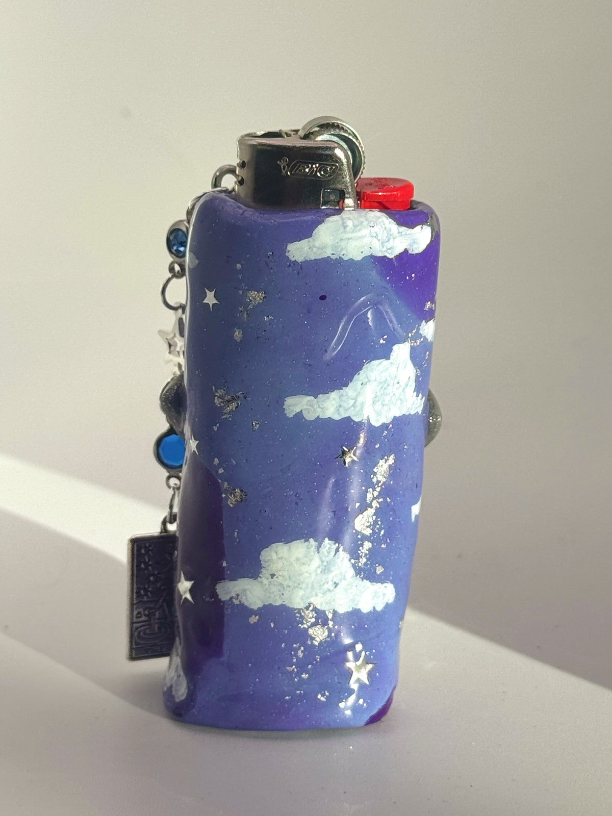 Galactic Star Princess Case with charm| Fits Standard Bic | Handmade Polymer Clay Art