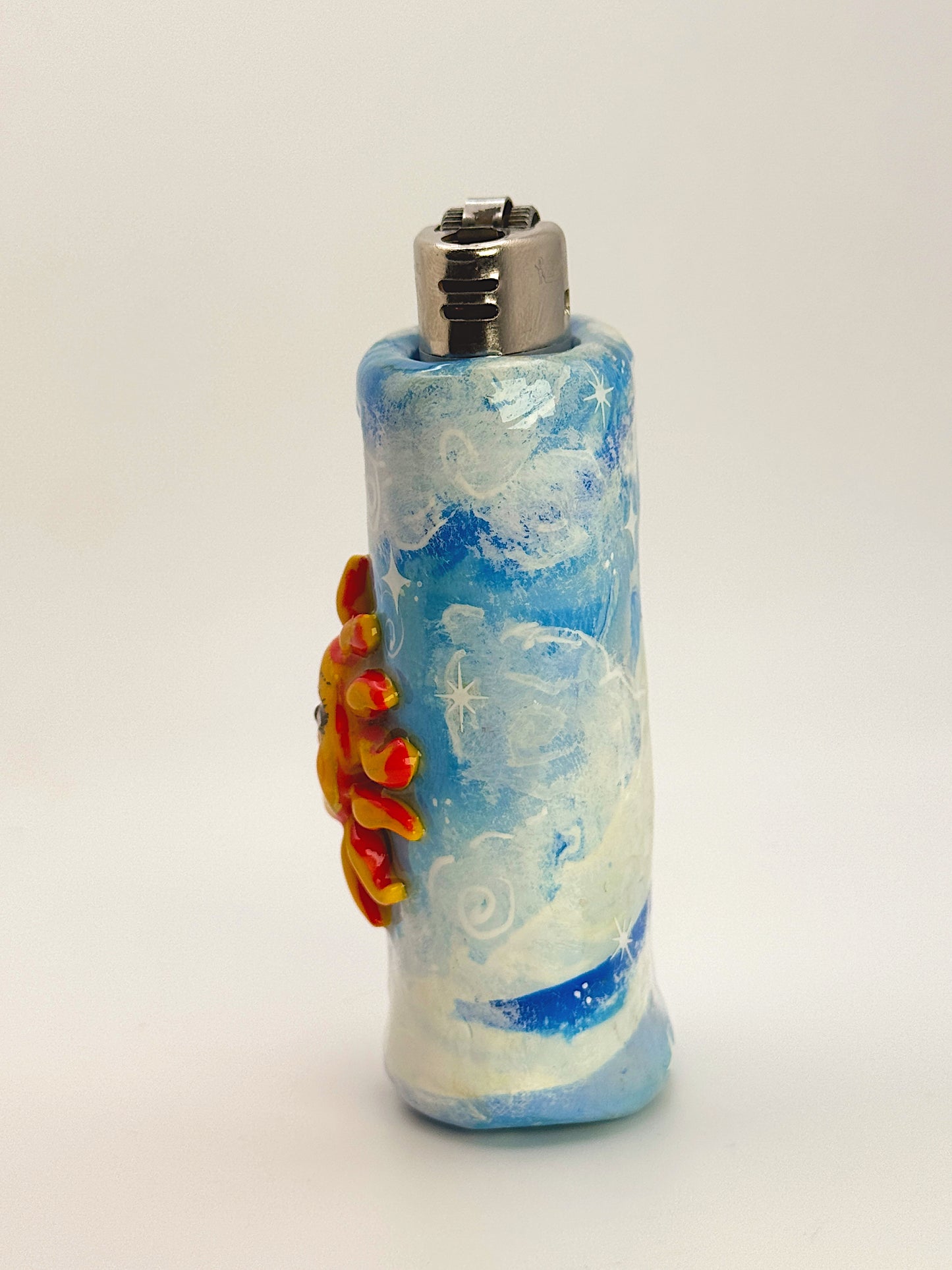 Celestial Sun Babe – Hand-Sculpted Celestial Sun Lighter Case