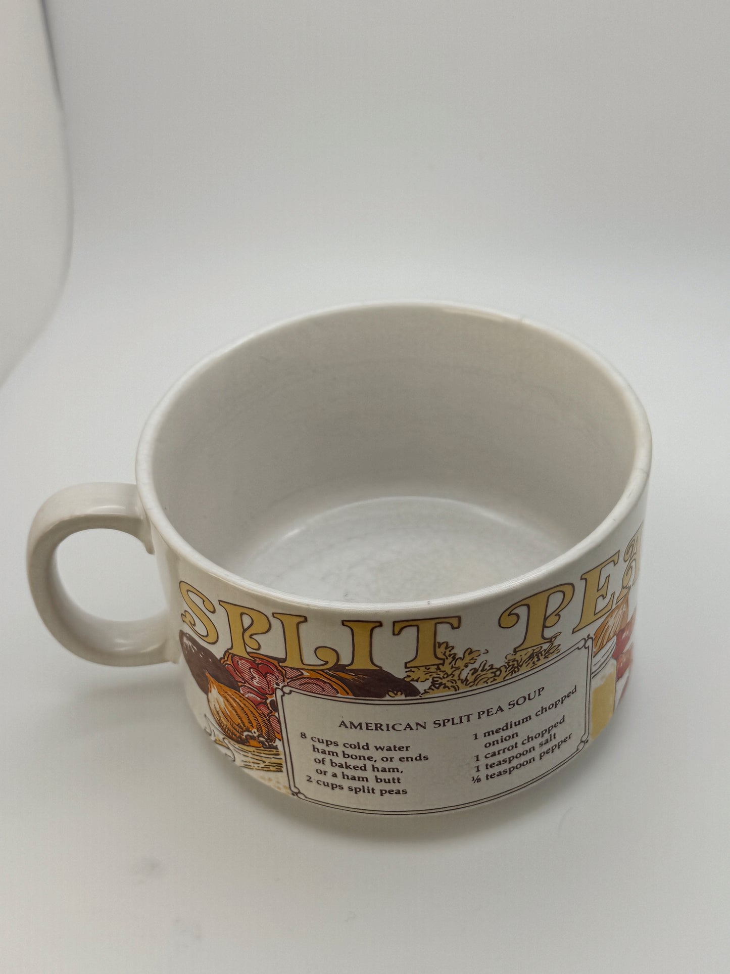 Vintage 1970s Recipe Soup Mug Set – Made in Japan – Clam Chowder, Split Pea & French Onion