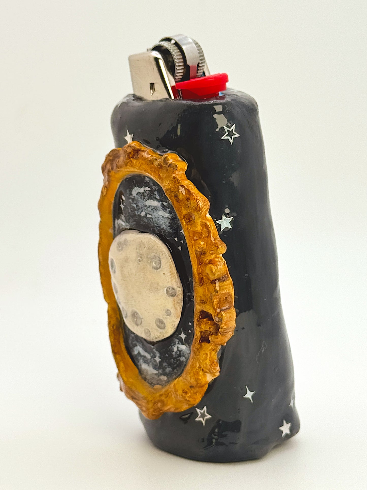Vintage Frame Moon Lighter Case- Handmade from Polymer Clay