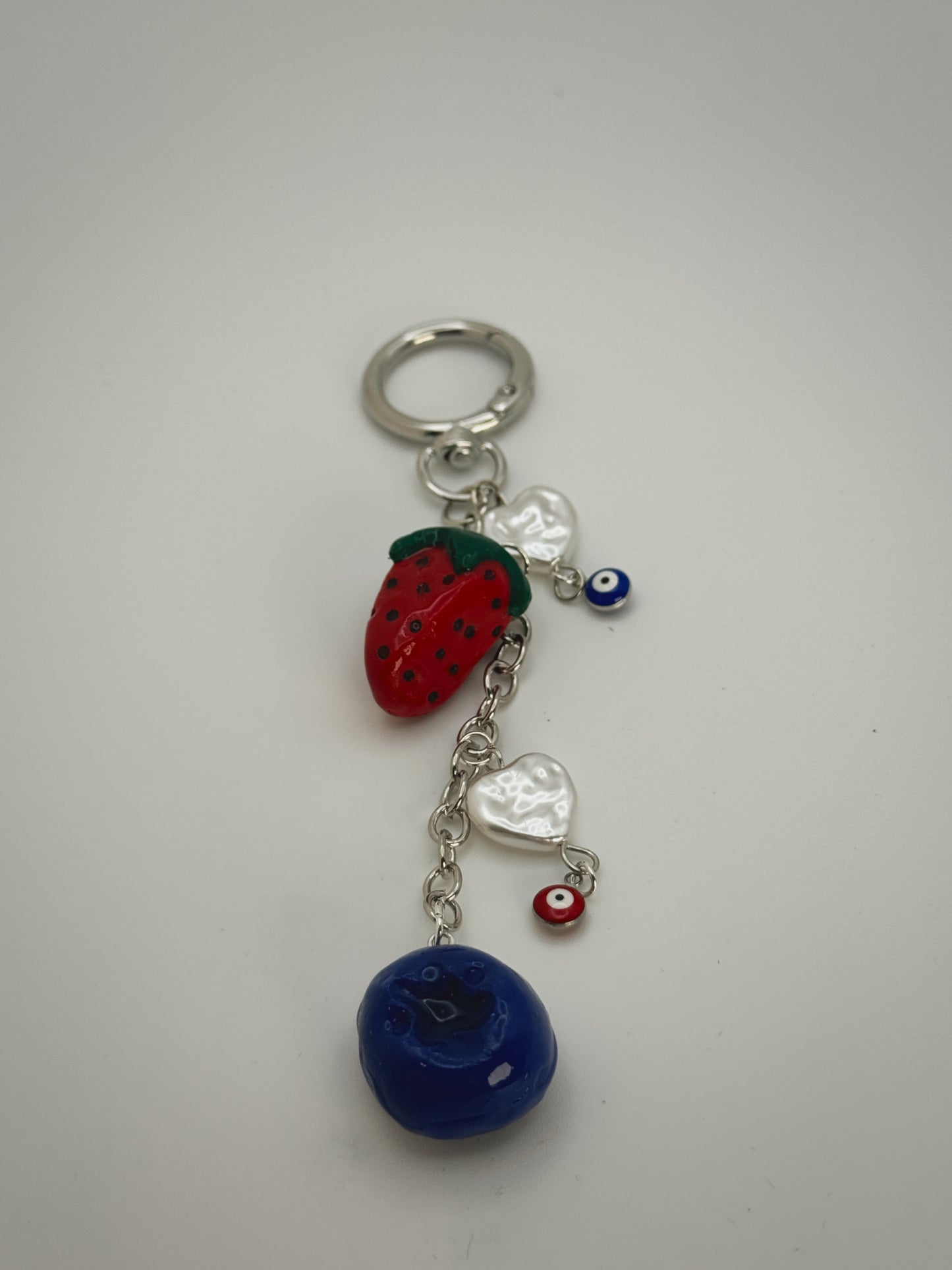 Berries Keychain – Handmade Polymer Clay Bag Charm