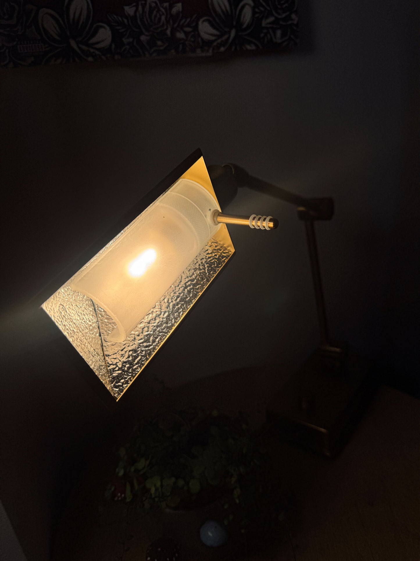 Vintage MCM Holtkötter Leuchten Adjustable Desk Lamp – Antique Brass, Dimmable, German Made