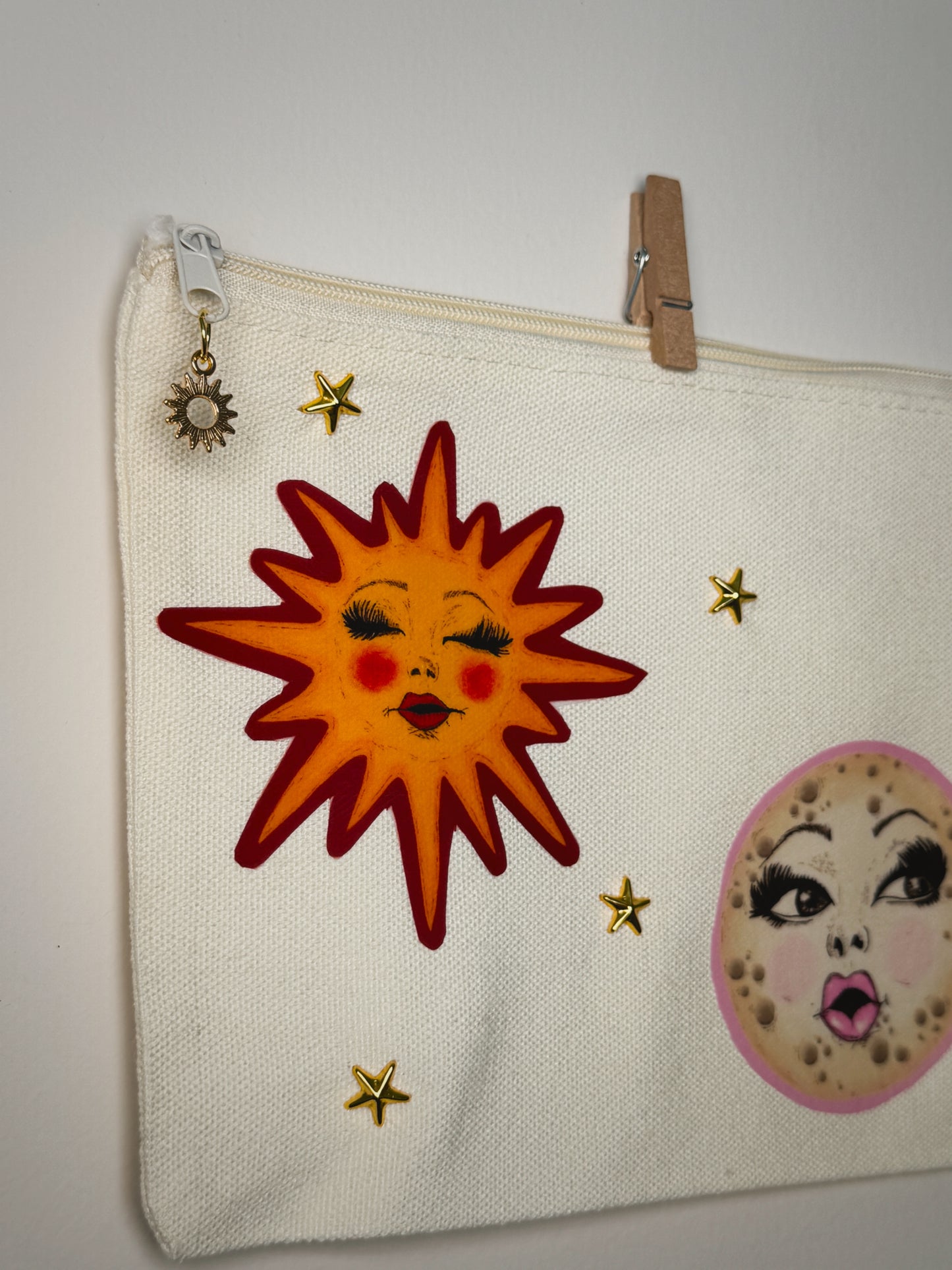 Celestial Hand-Pressed Bag | 8 x 6 Natural Cotton | Luxe