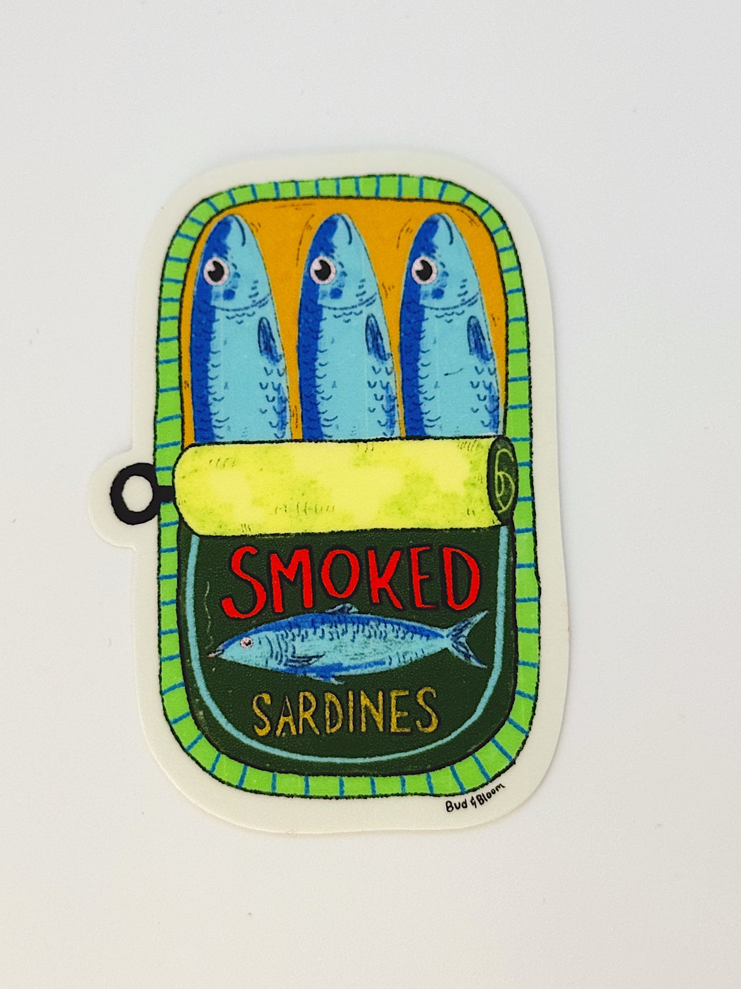 Smoked Sardines Vinyl Sticker - Whimsical Tinned Fish Art