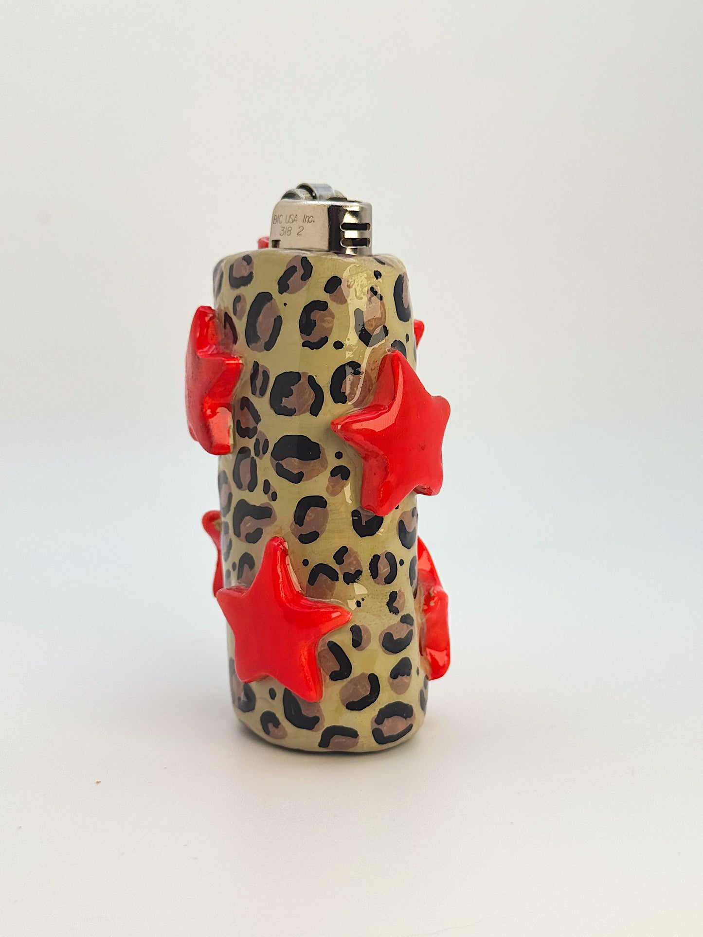 Leopard Star Power – Hand-Sculpted Lighter Case