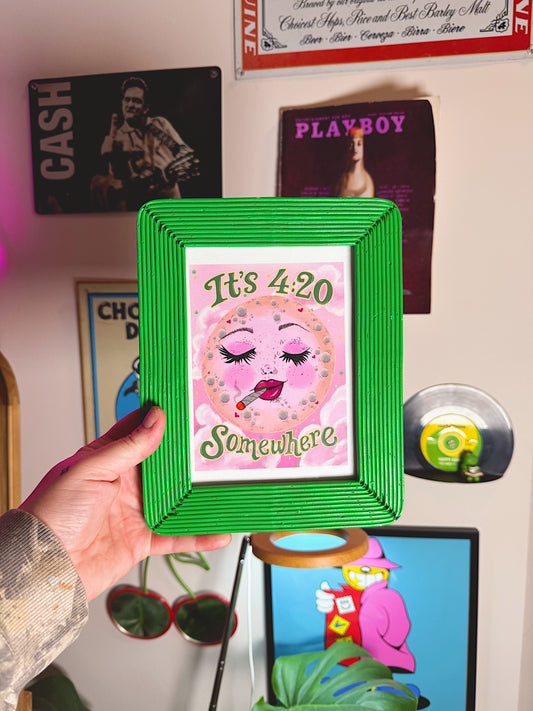 “It’s 4:20 Somewhere” Print – FRAMED 5×7