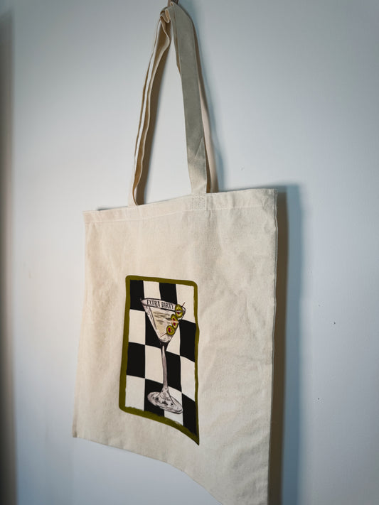 Extra Dirty Martini Hand-Pressed Tote Bag | 15x16 Natural Cotton
