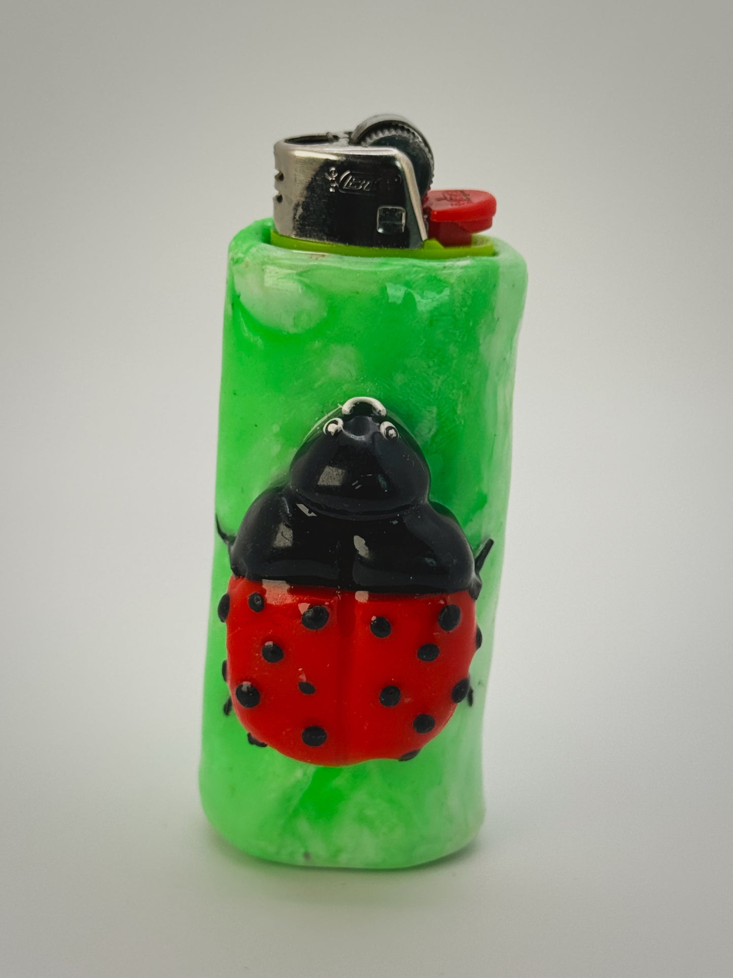 Lady Bug Lighter Case| Fits Standard Bic | Handmade Polymer Clay Art