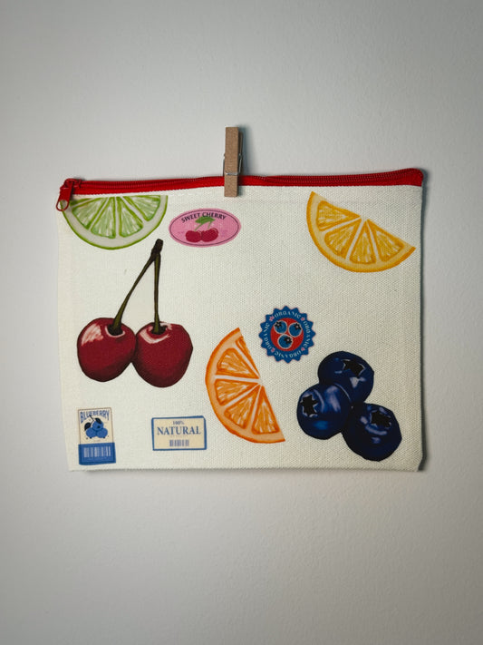 Fresh Fruit Hand-Pressed Bag | 8 x 6 Natural Cotton