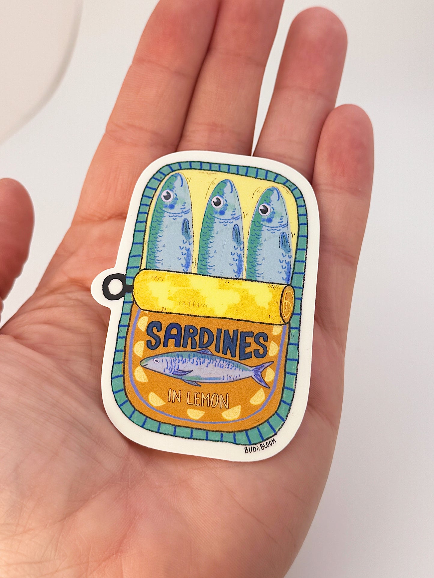 Sardines in Lemon Vinyl Sticker – Whimsical Tinned Fish Art