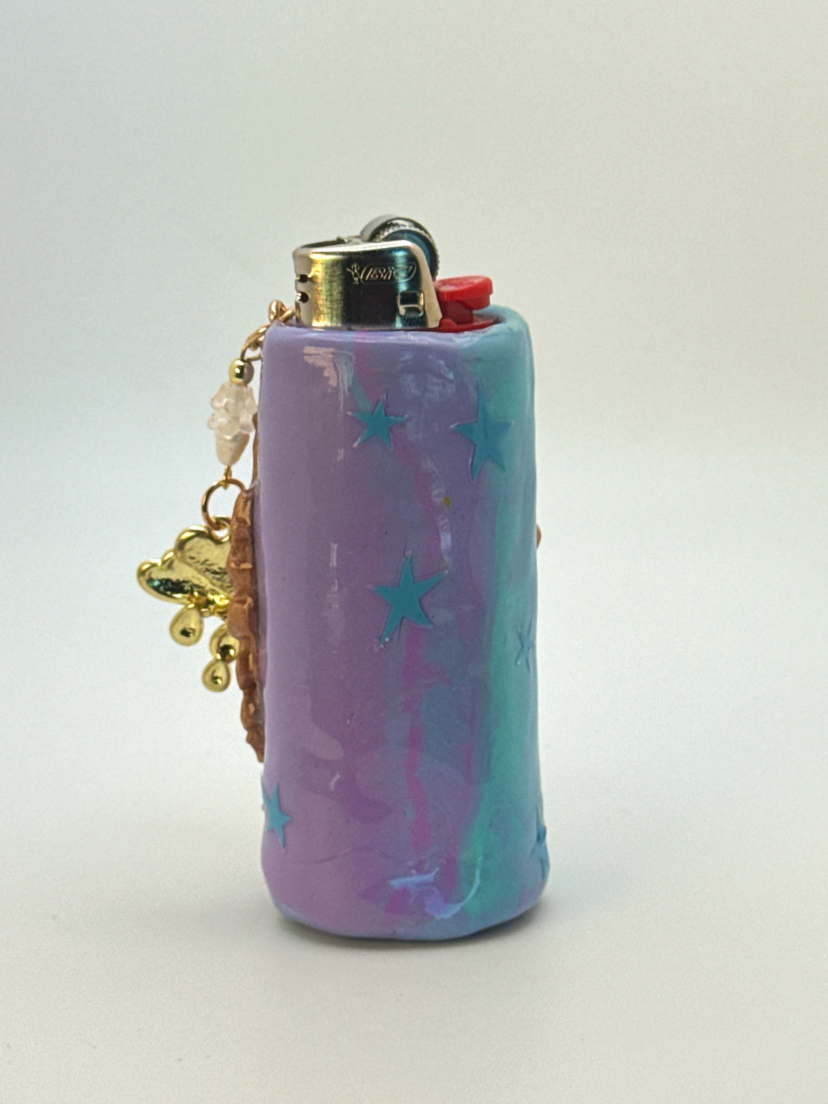 Vintage Frame Head in the Clouds Smoking Duck Case with charm| Fits Standard Bic | Handmade Polymer Clay Art