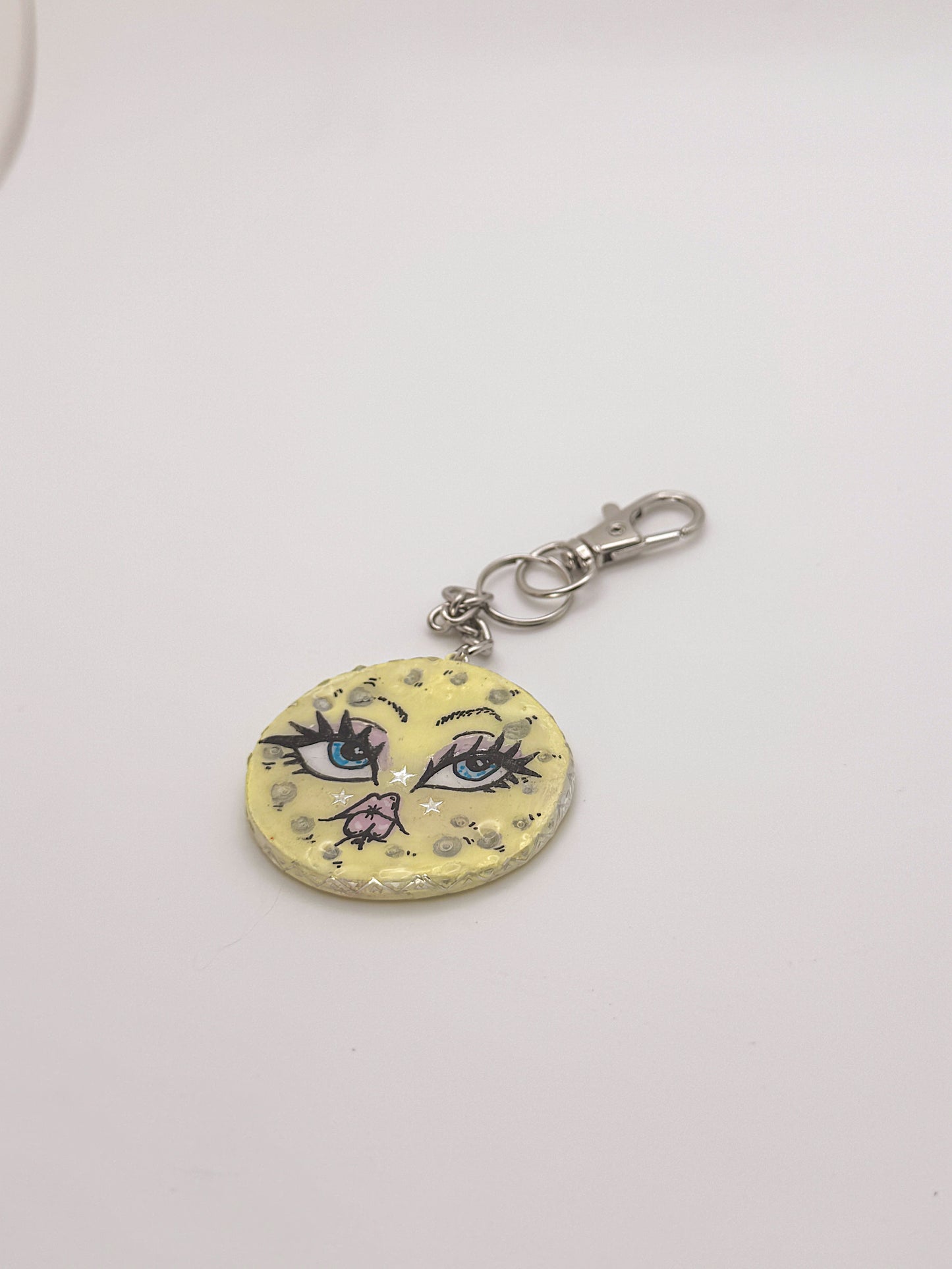 Mini Moon Keychain in – Cute Hand-Made Clay Charm