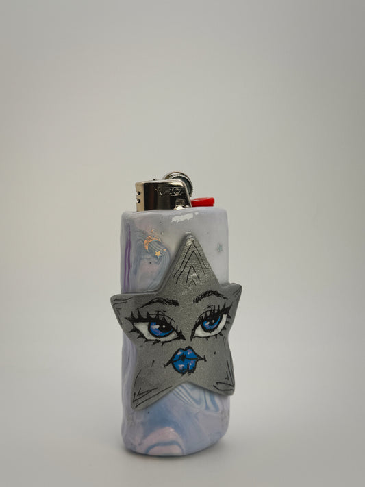 Sassy Star Lighter Case| Fits Standard Bic | Handmade Polymer Clay Art