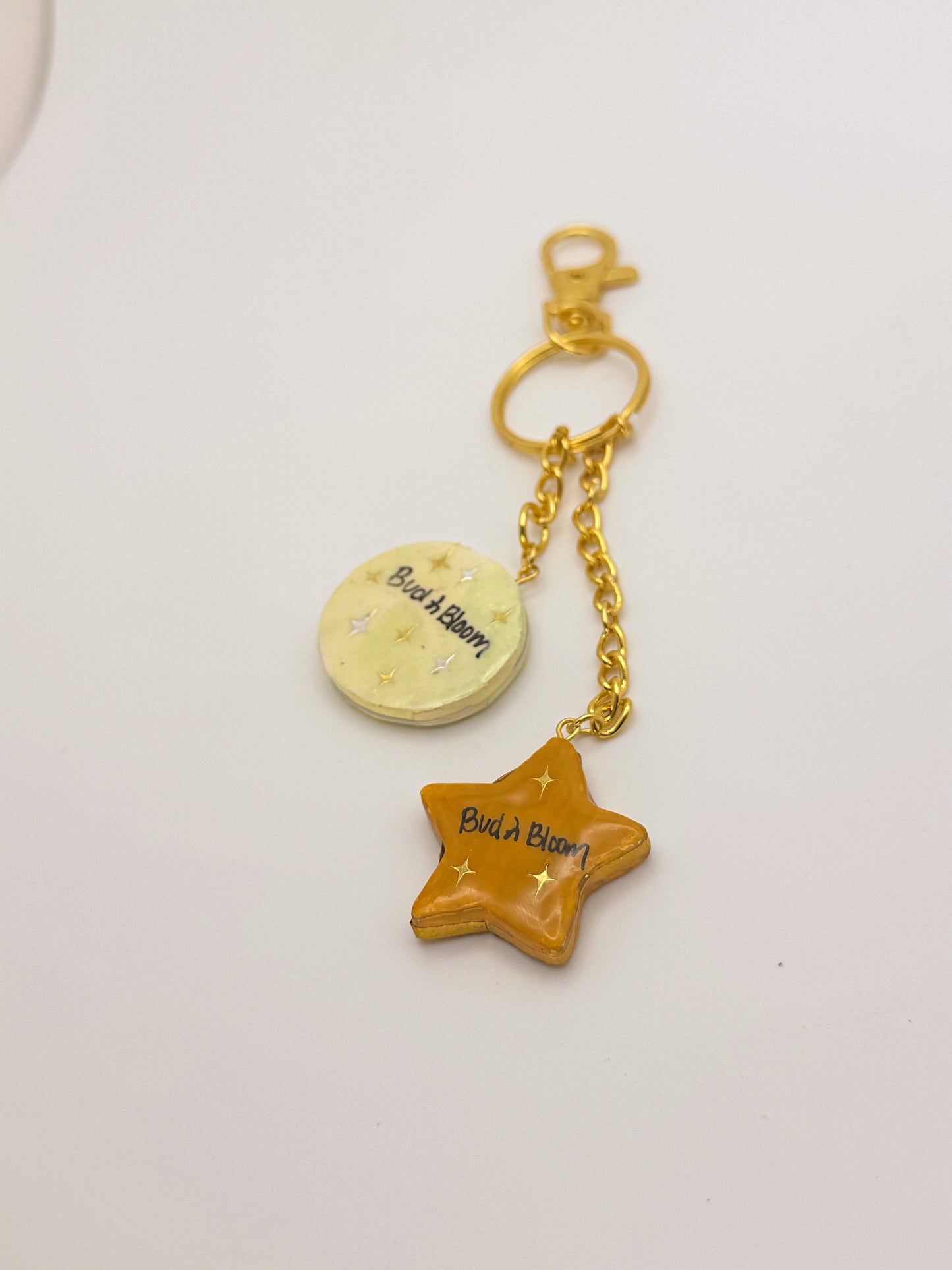 Moon & Star Duo Keychain – Celestial Cuties Set (Handmade Polymer Clay)