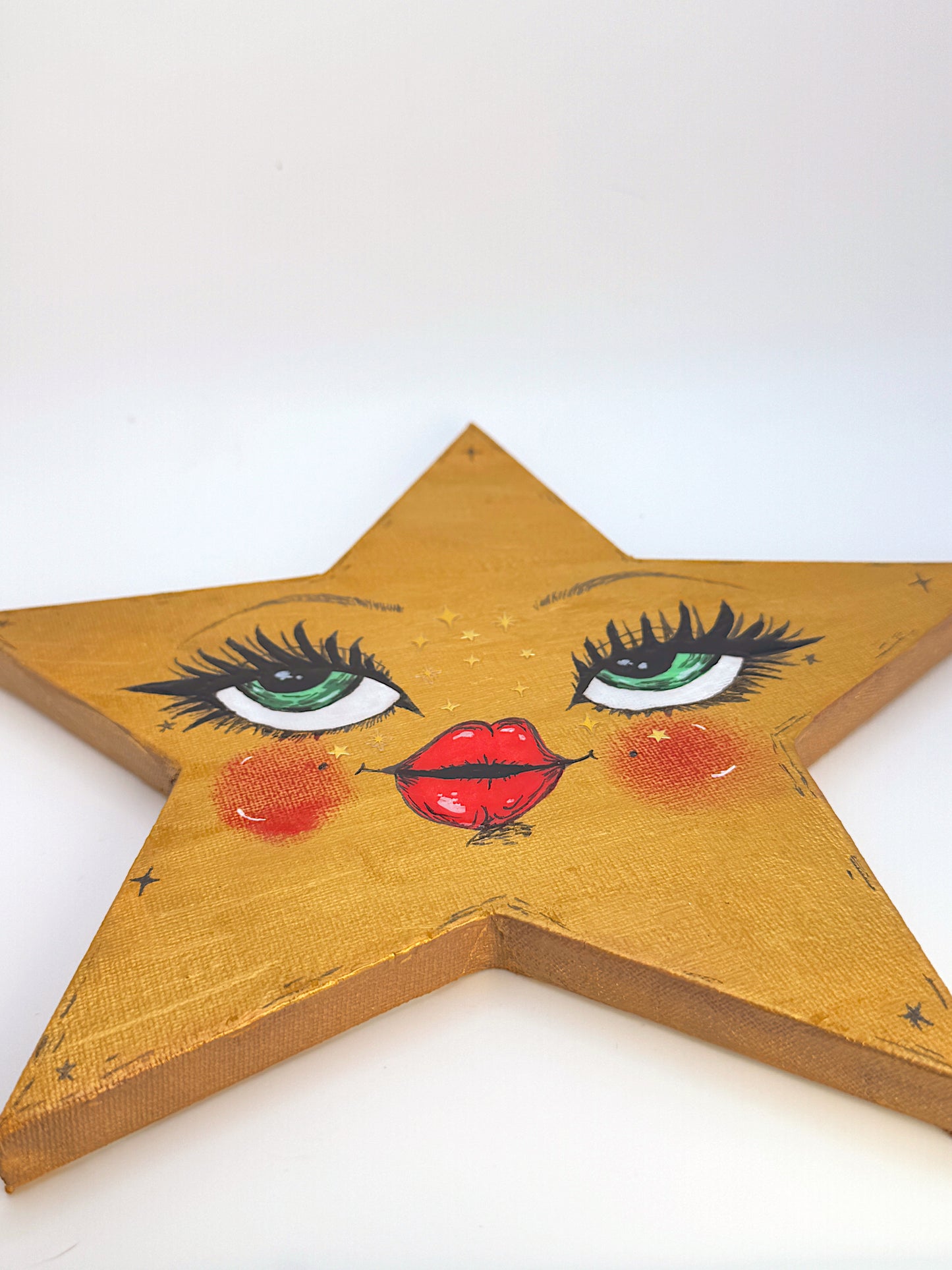 Celestial Star Babe – Hand-Painted 10” Wall Art