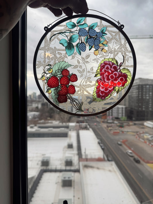 Vintage Glass Masters Fruit Sun Catcher Wall Hanging