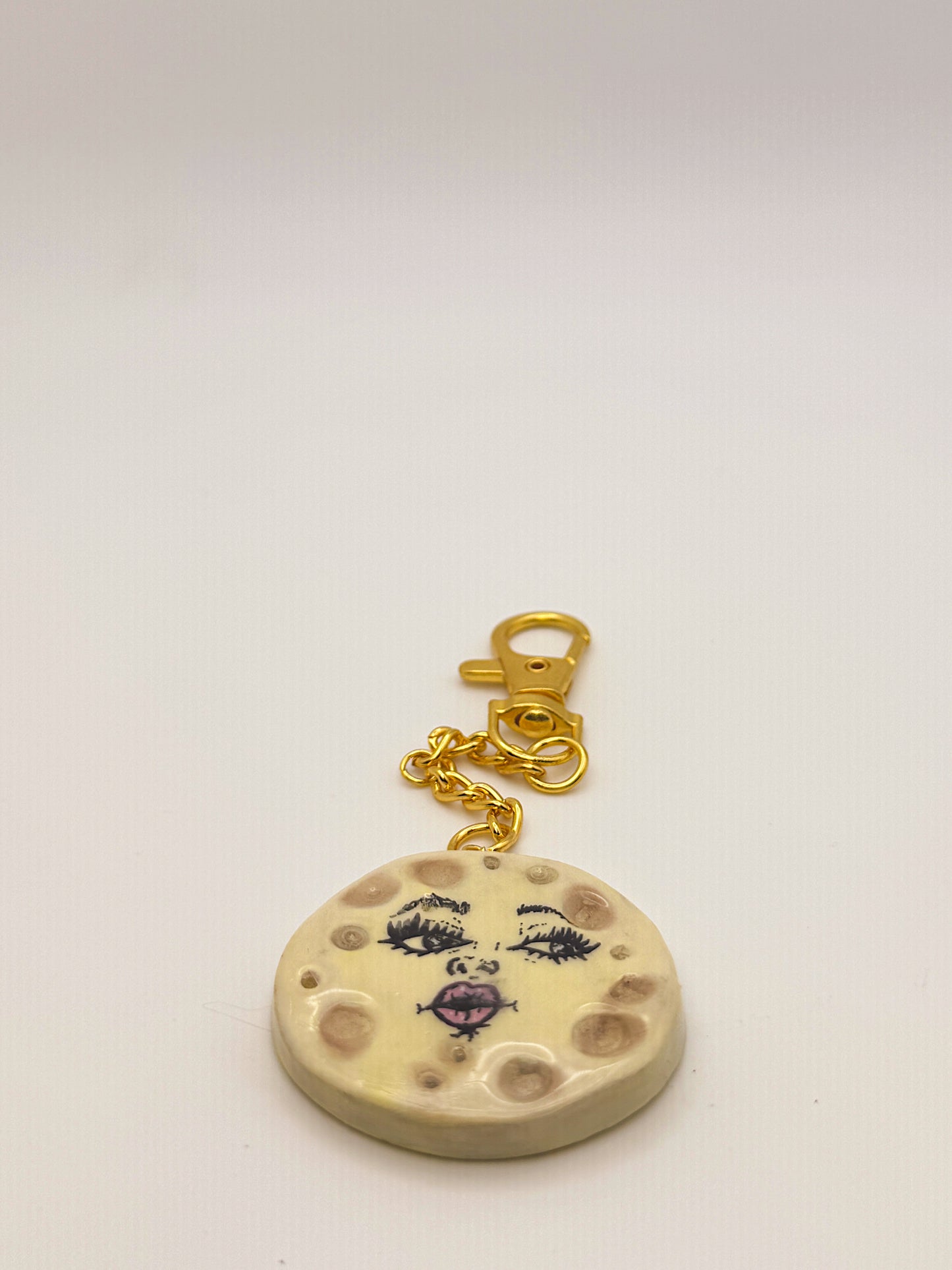 Moon Babe Keychain – Hand-Sculpted Celestial Charm